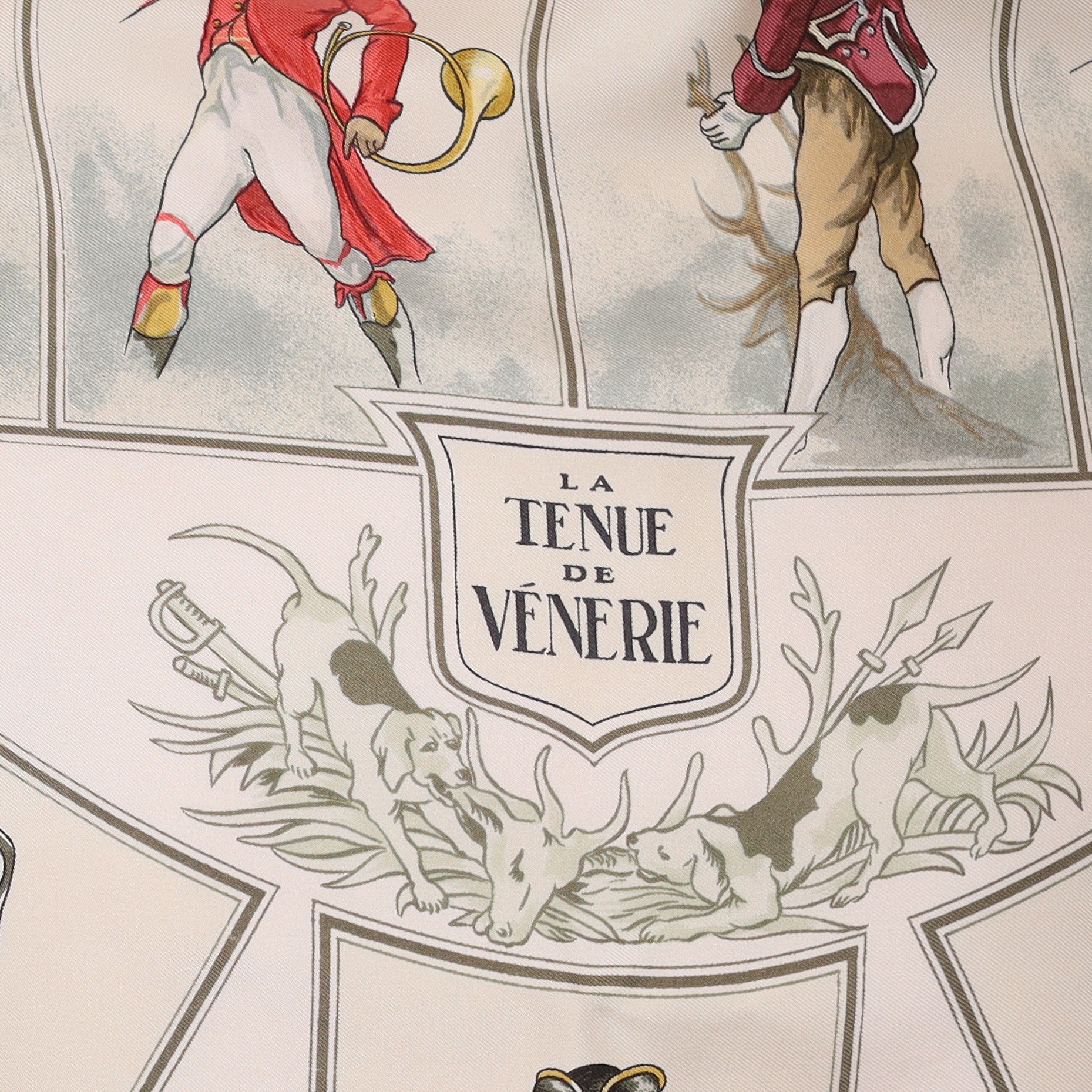 Rare Hermès La Tenue de Vénerie Silk Scarf