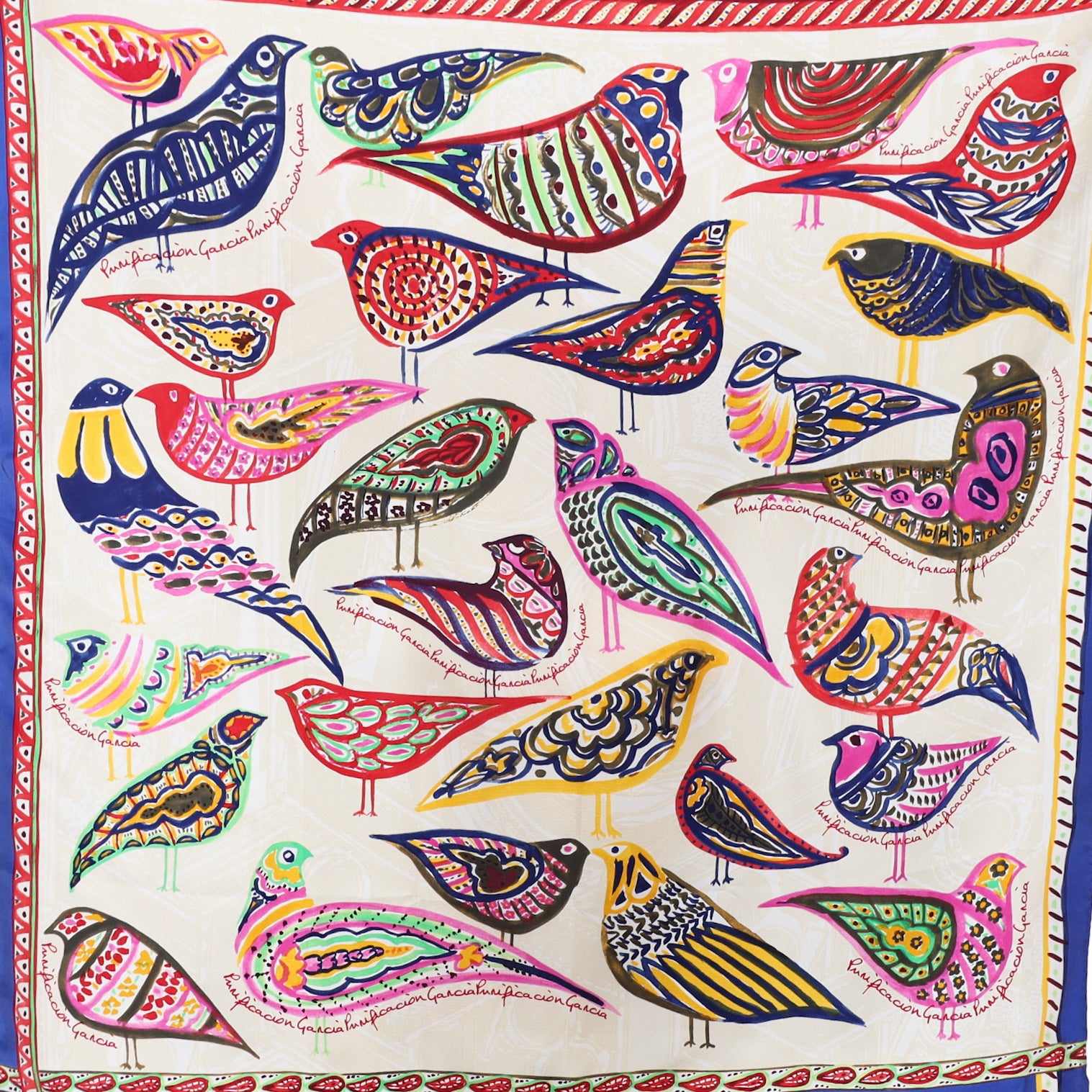 Brand New Purification Garcia Bird Design Boxed Silk Scarf