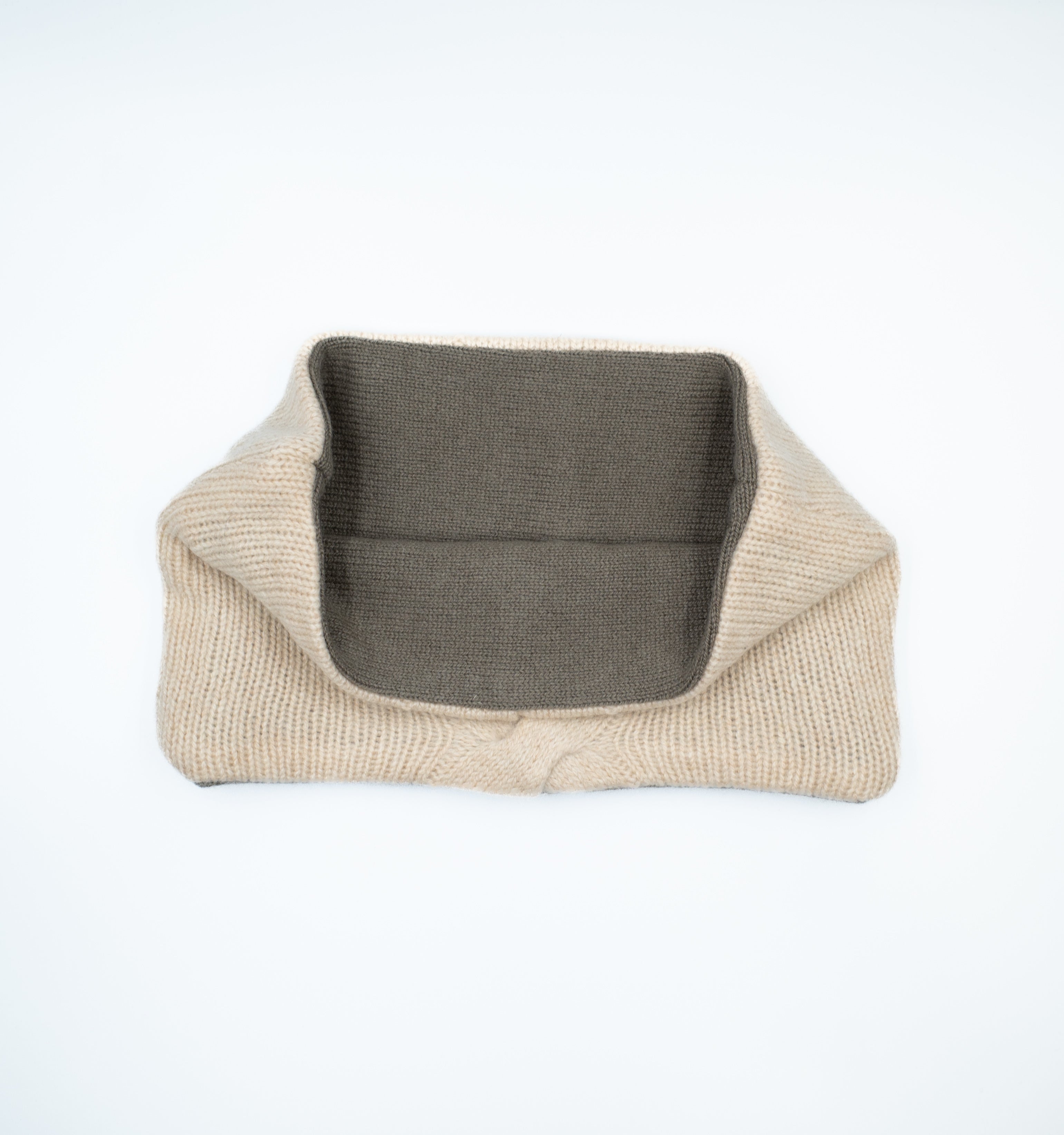 Pale Oatmeal and Khaki Neck Warmer