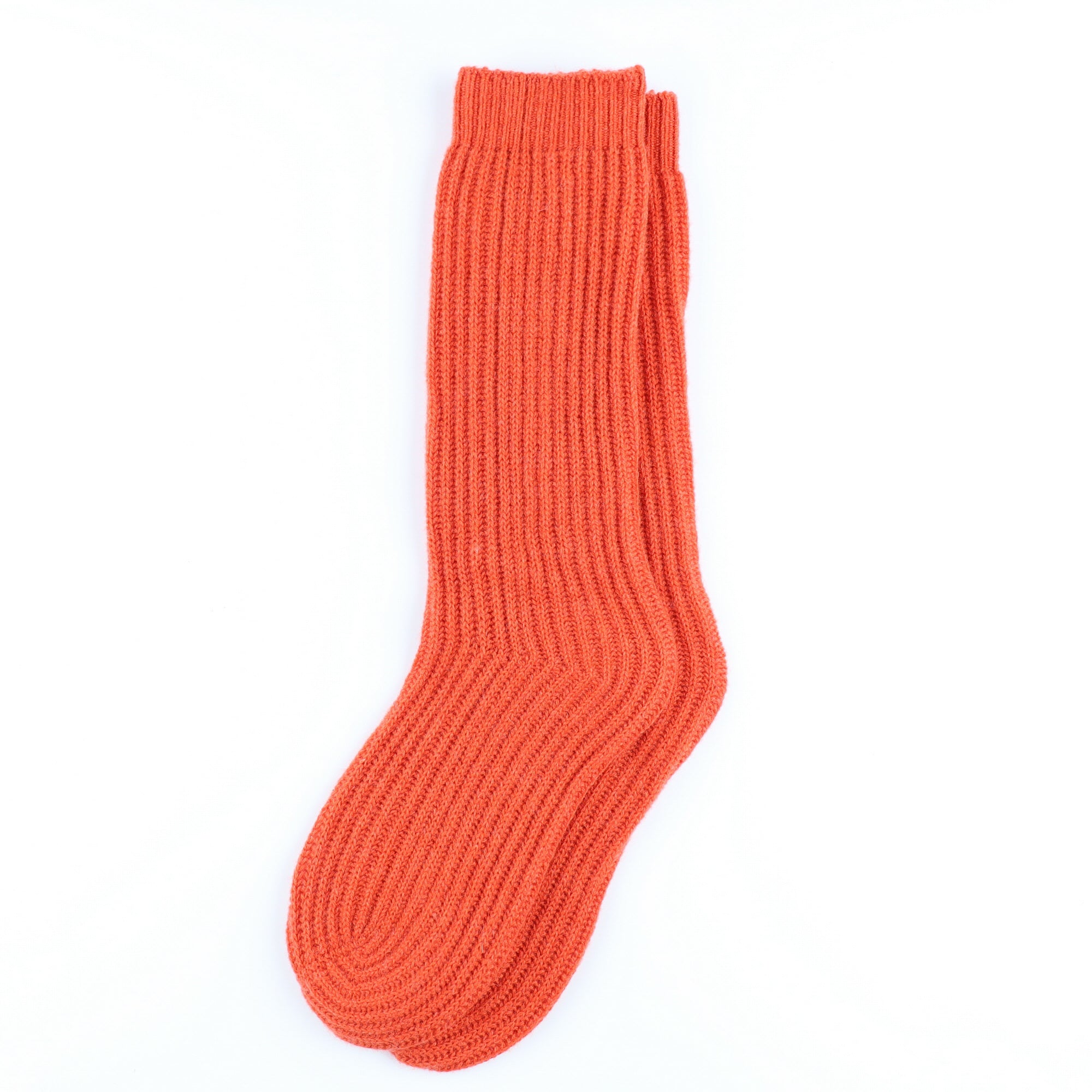Brand New Scottish Fiery Orange Luxury Cashmere Bed Socks