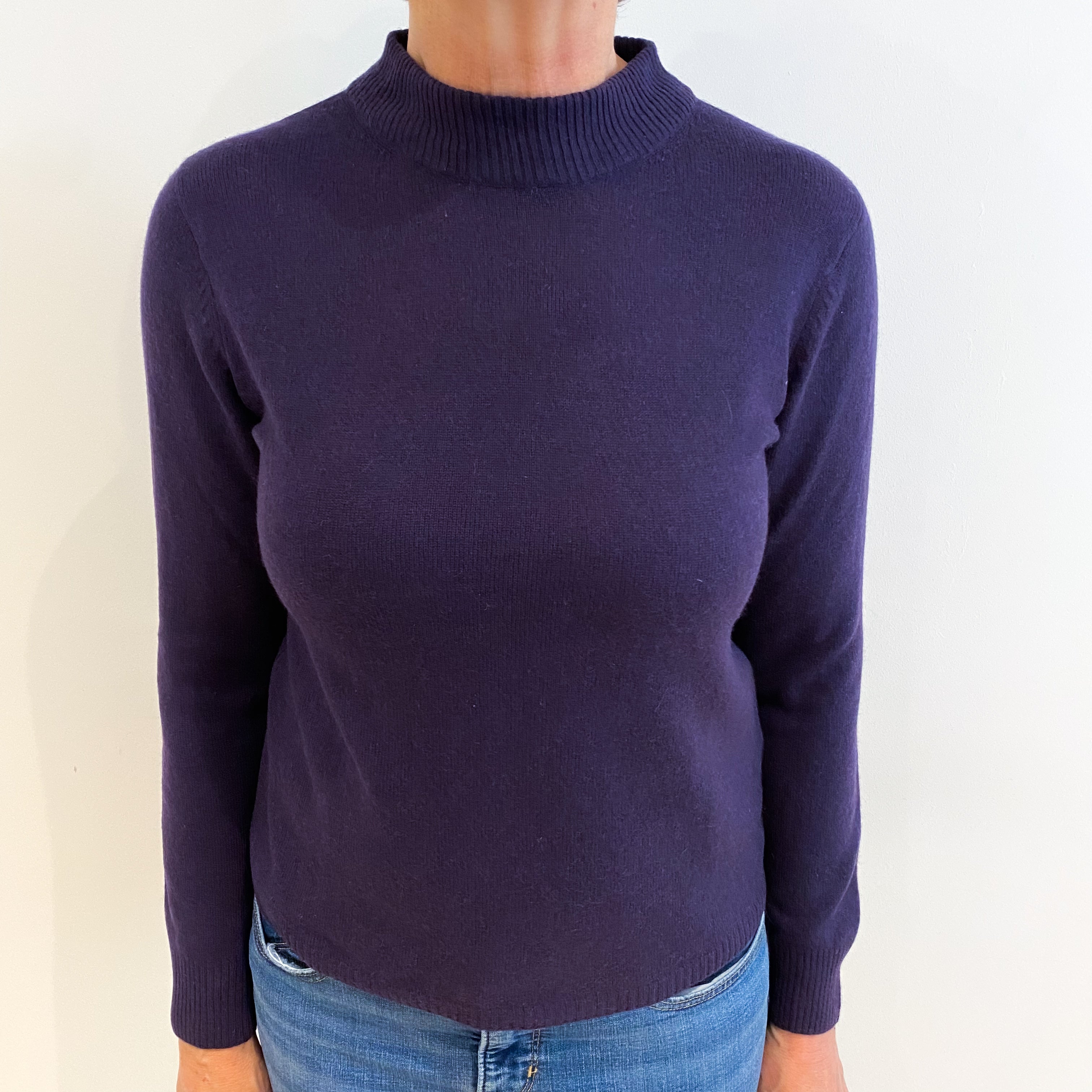 Indigo Purple Cashmere Turtle Neck Jumper Medium