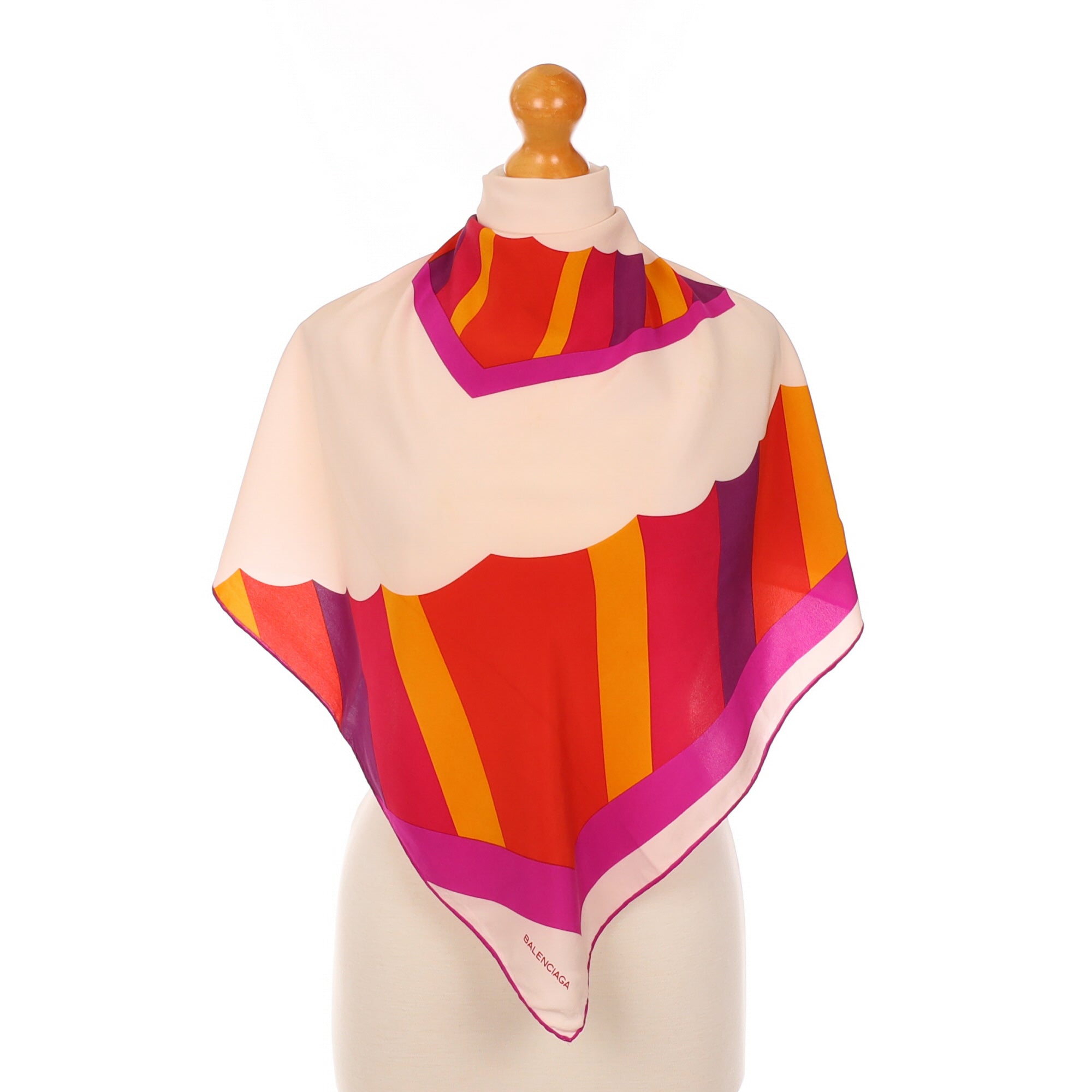 Balenciaga Abstract Designer Silk Scarf