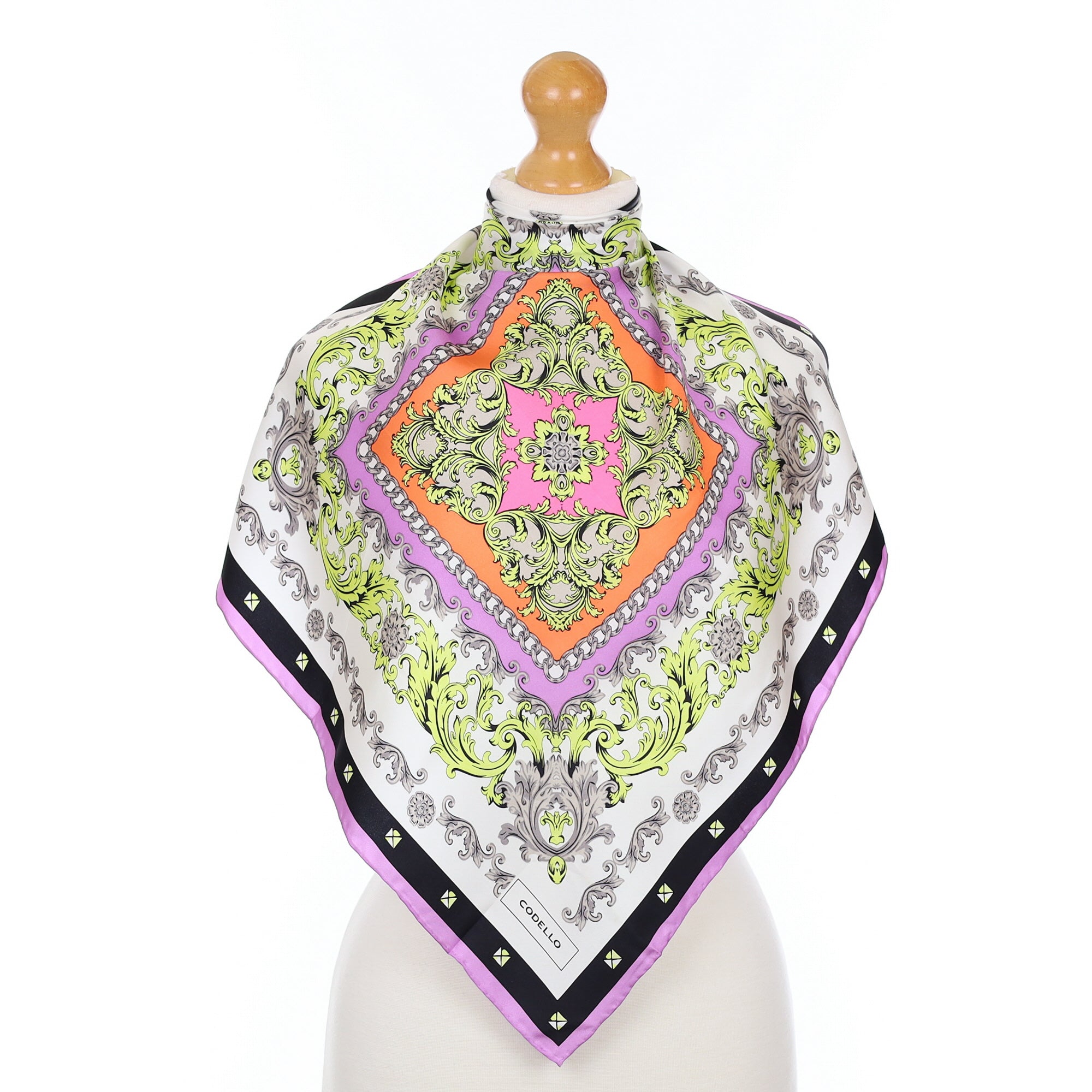 Brand New Codello Colourful Paisley Silk Scarf