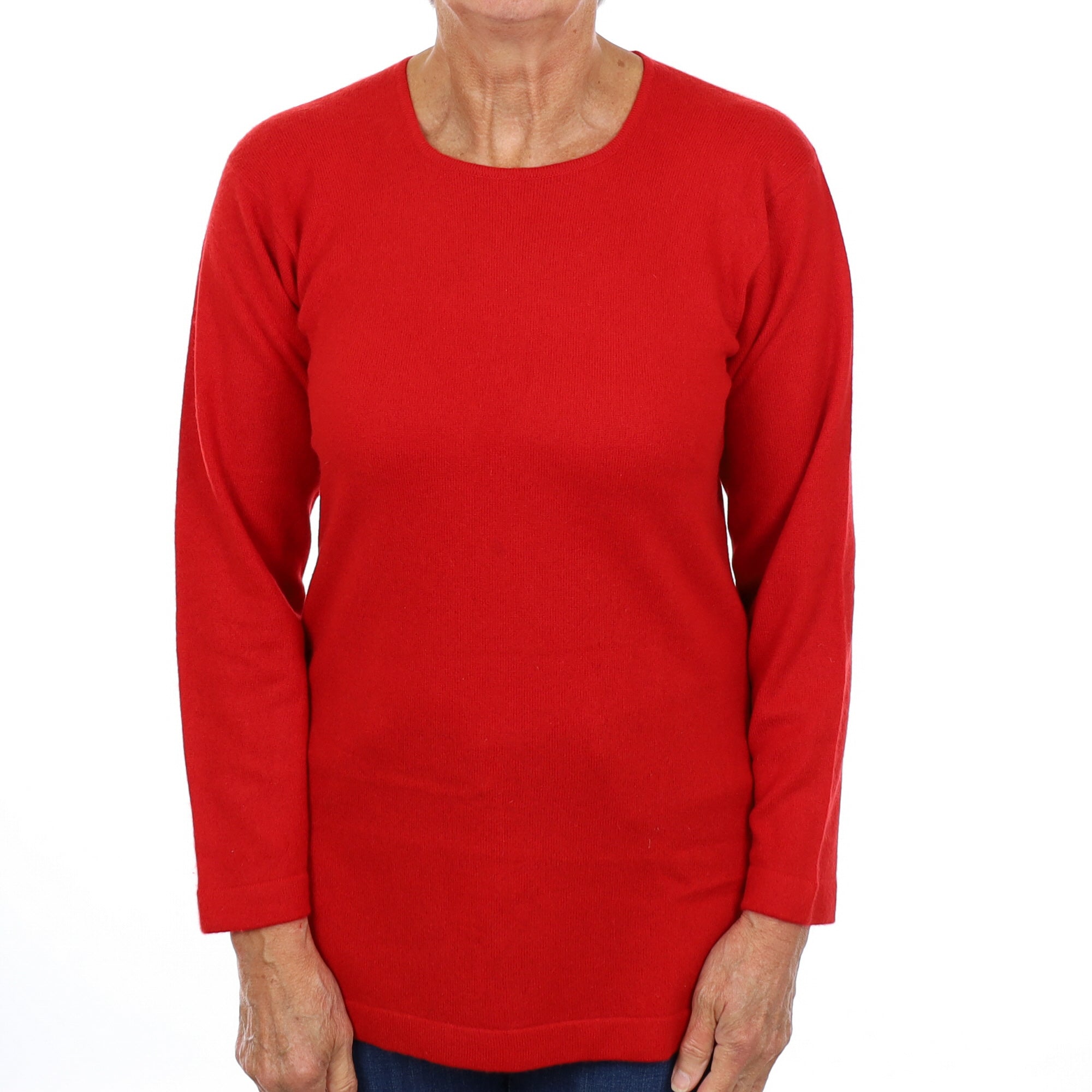 Spanish Red Cashmere Crew Neck Jumper Medium
