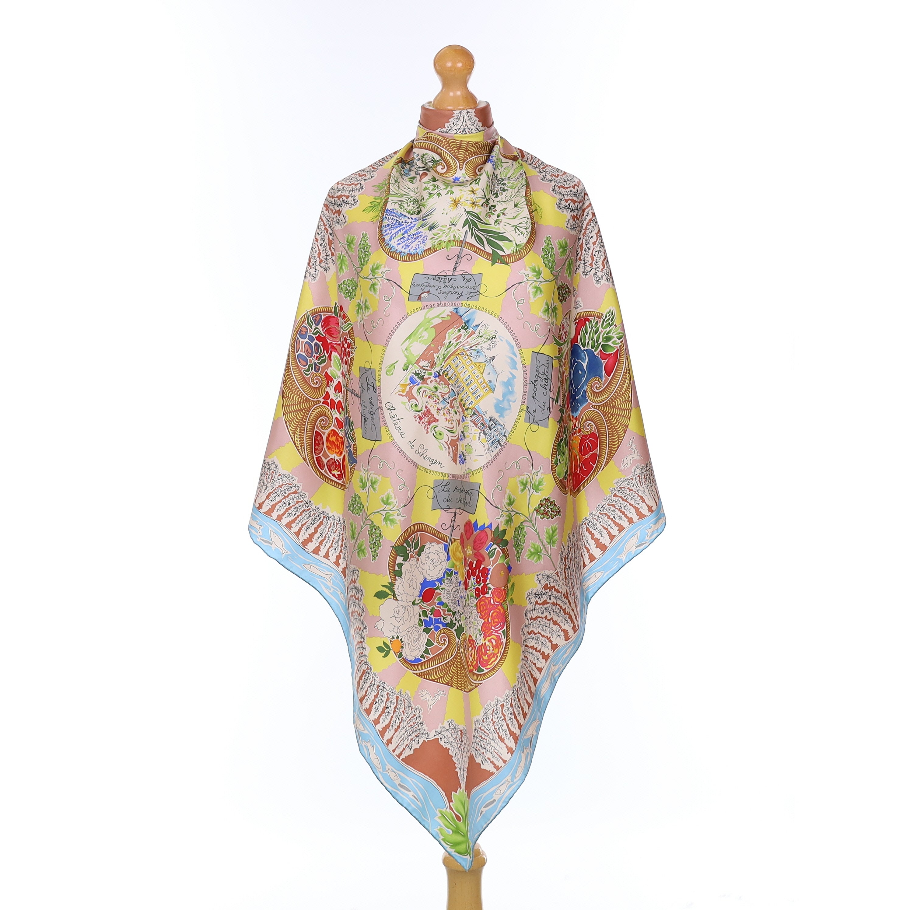 Pristine Artistic Italian Silk Scarf