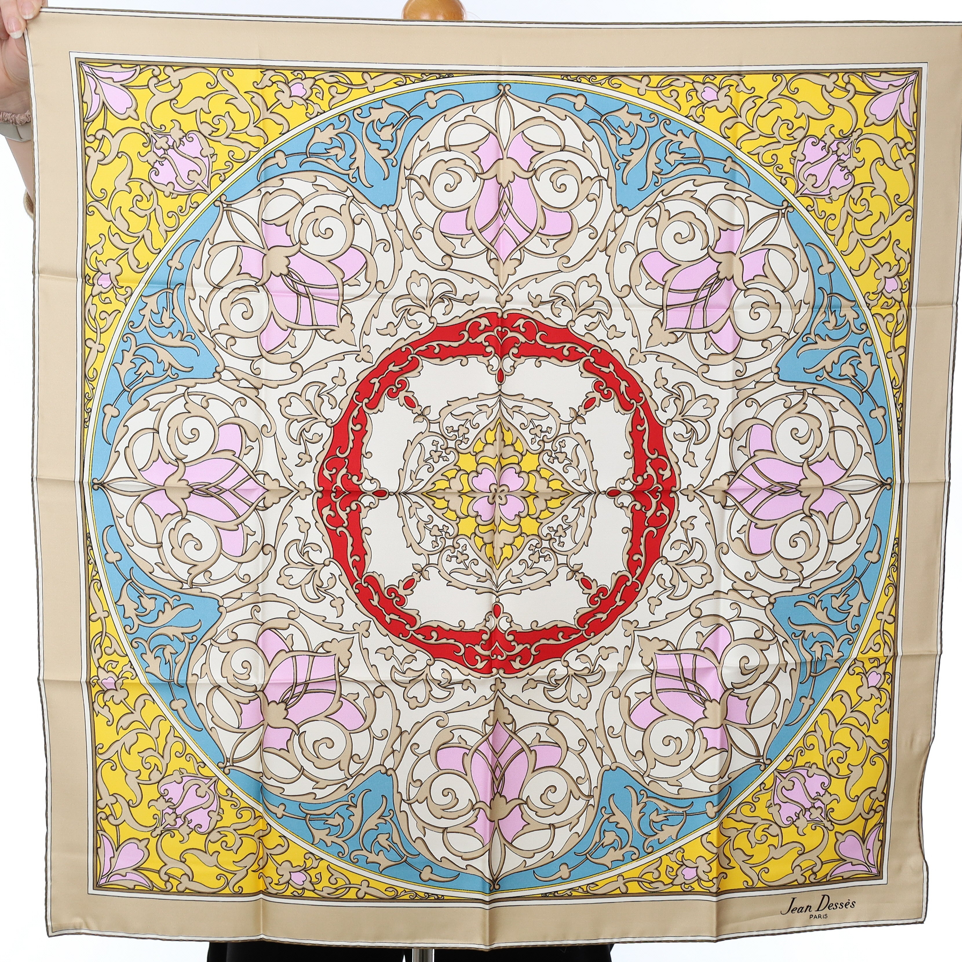 Brand New Jean Desses Colourful Baroque Vintage Silk Scarf