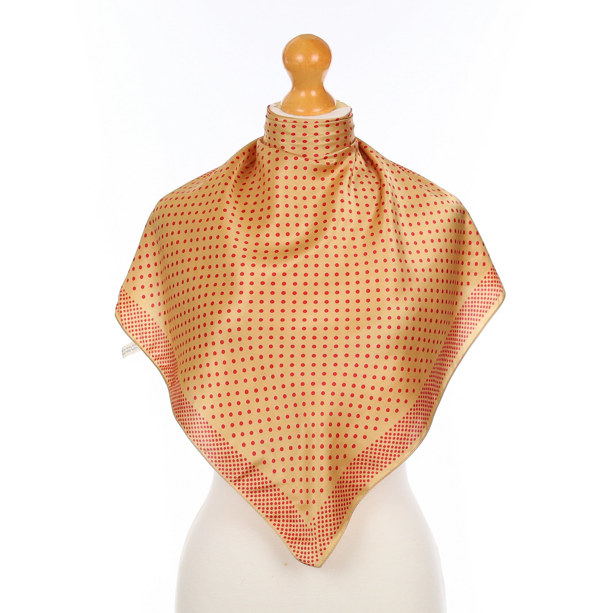 Gold and Red Spotted Silk Scarf