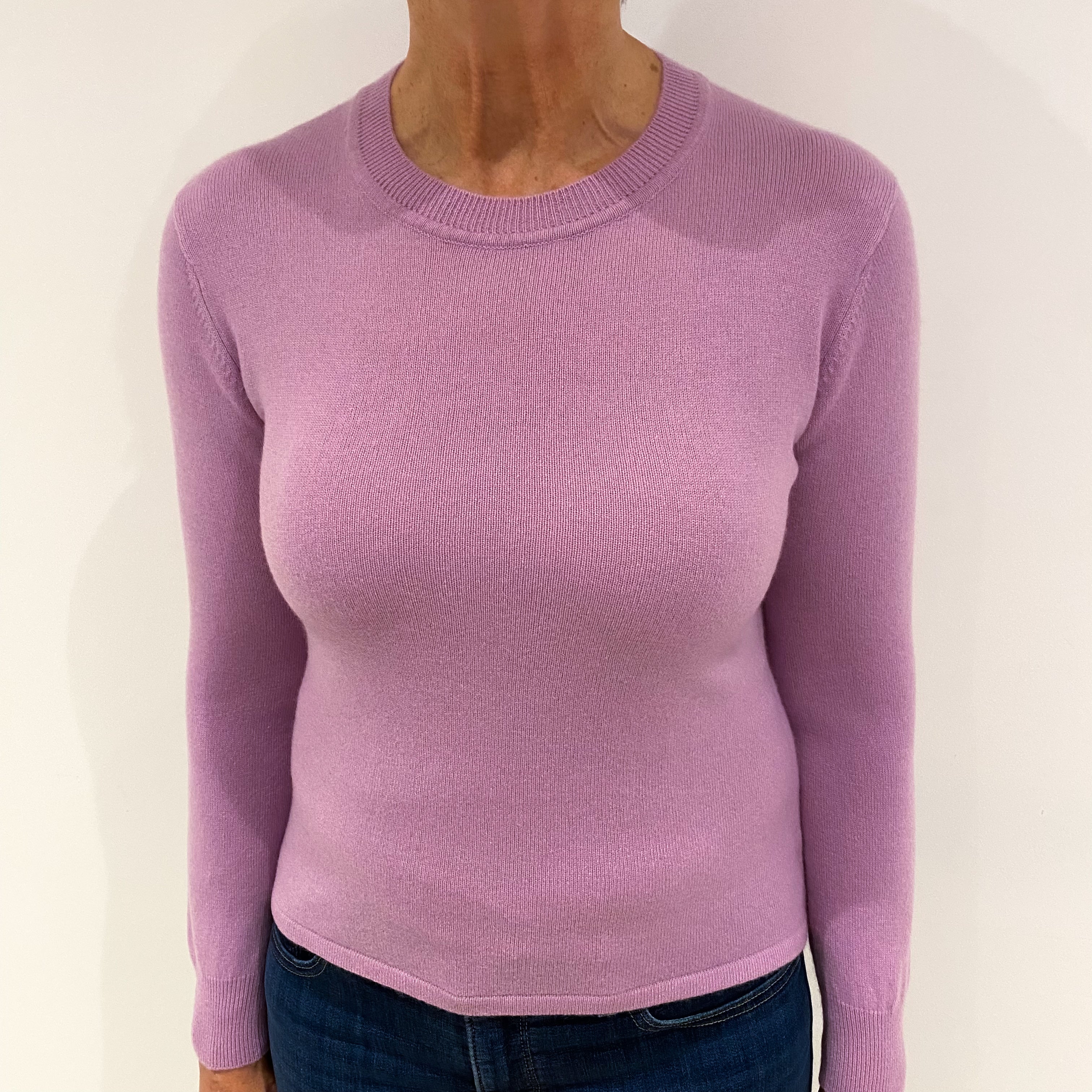 Mauve Purple Cashmere Crew Neck Jumper Medium