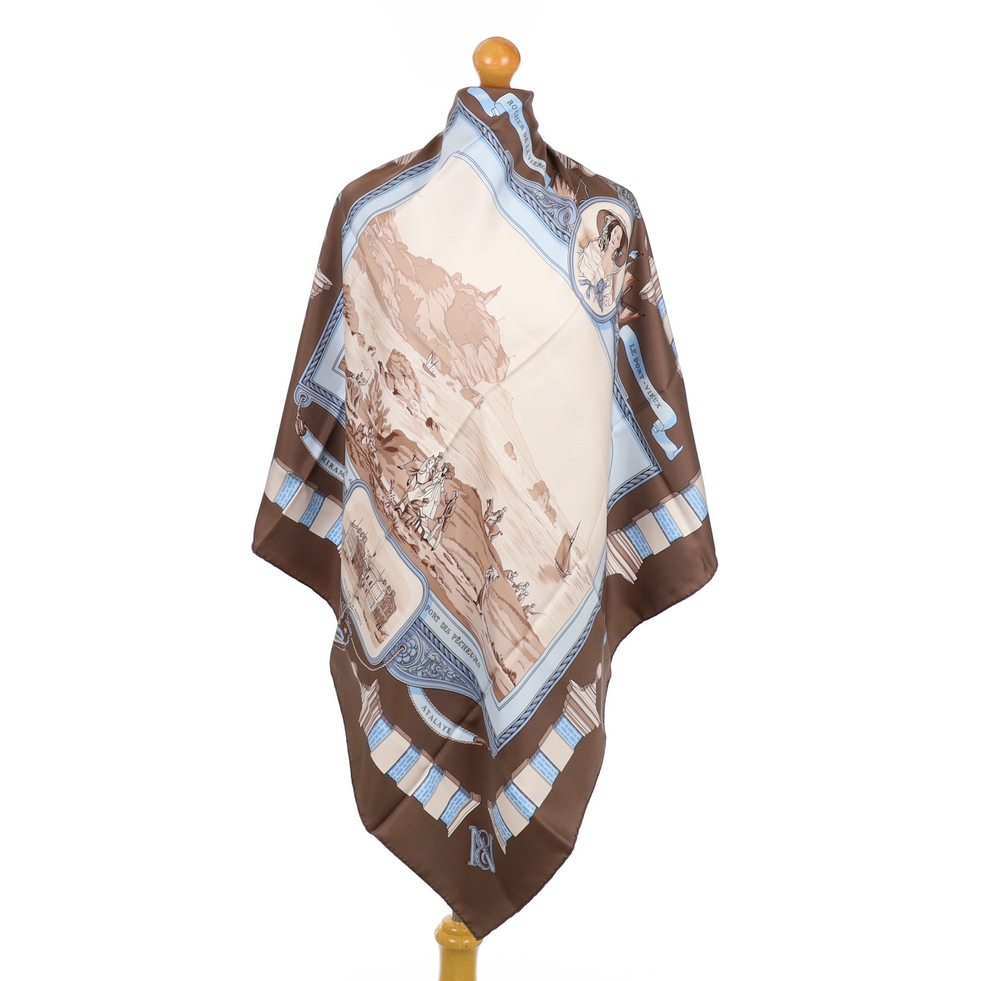 Hermès Vue de Biarritz Designer Silk Scarf Rare
