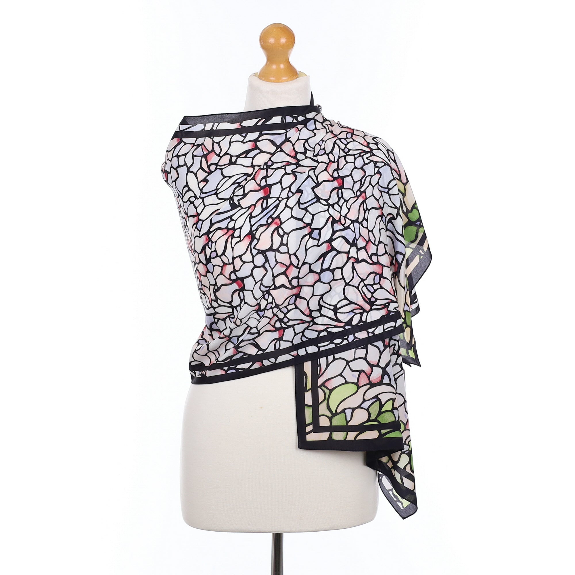 Brand New Stained Glass Effect Silk Scarf