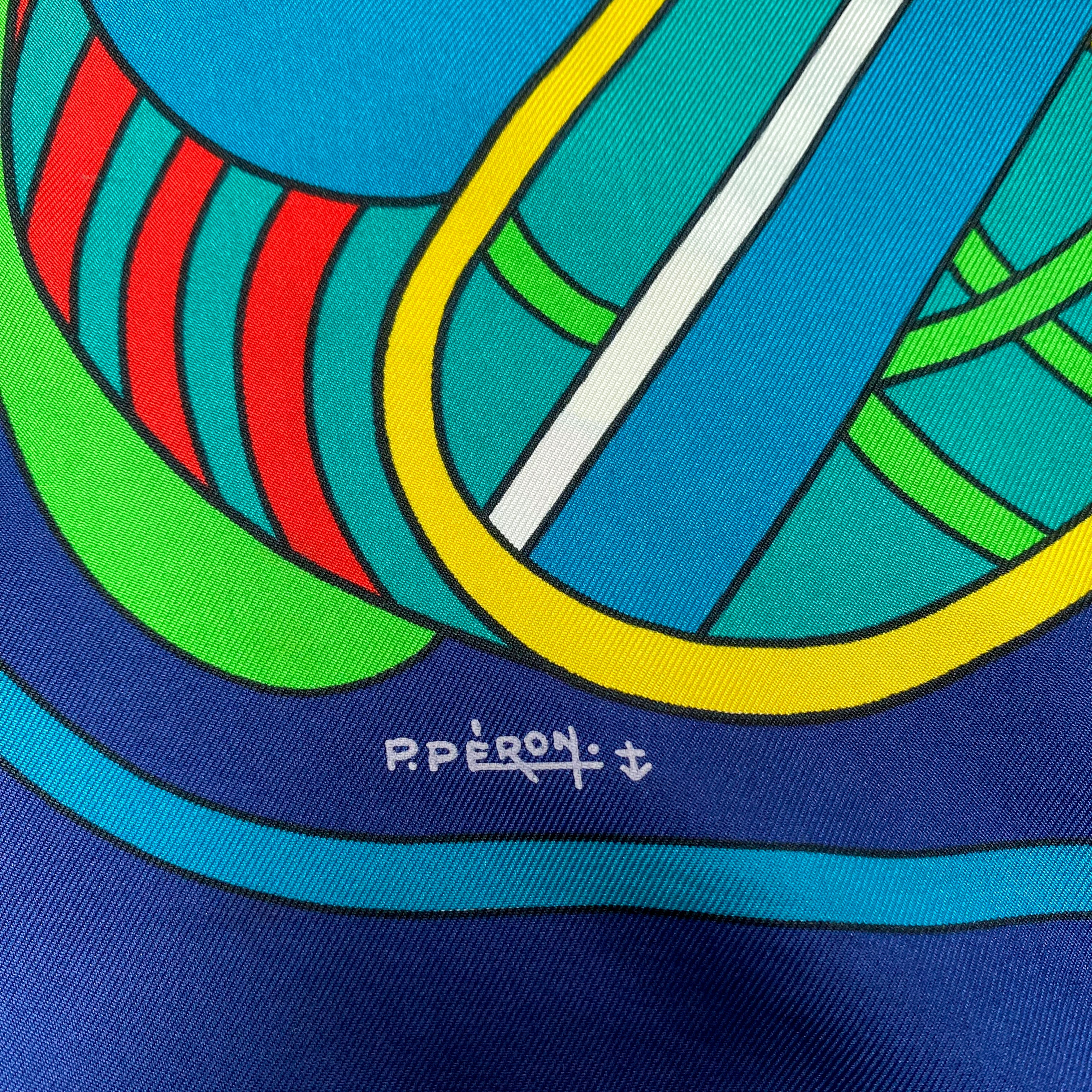 Boxed Hermès Thalassa 1971 Vintage Silk Scarf