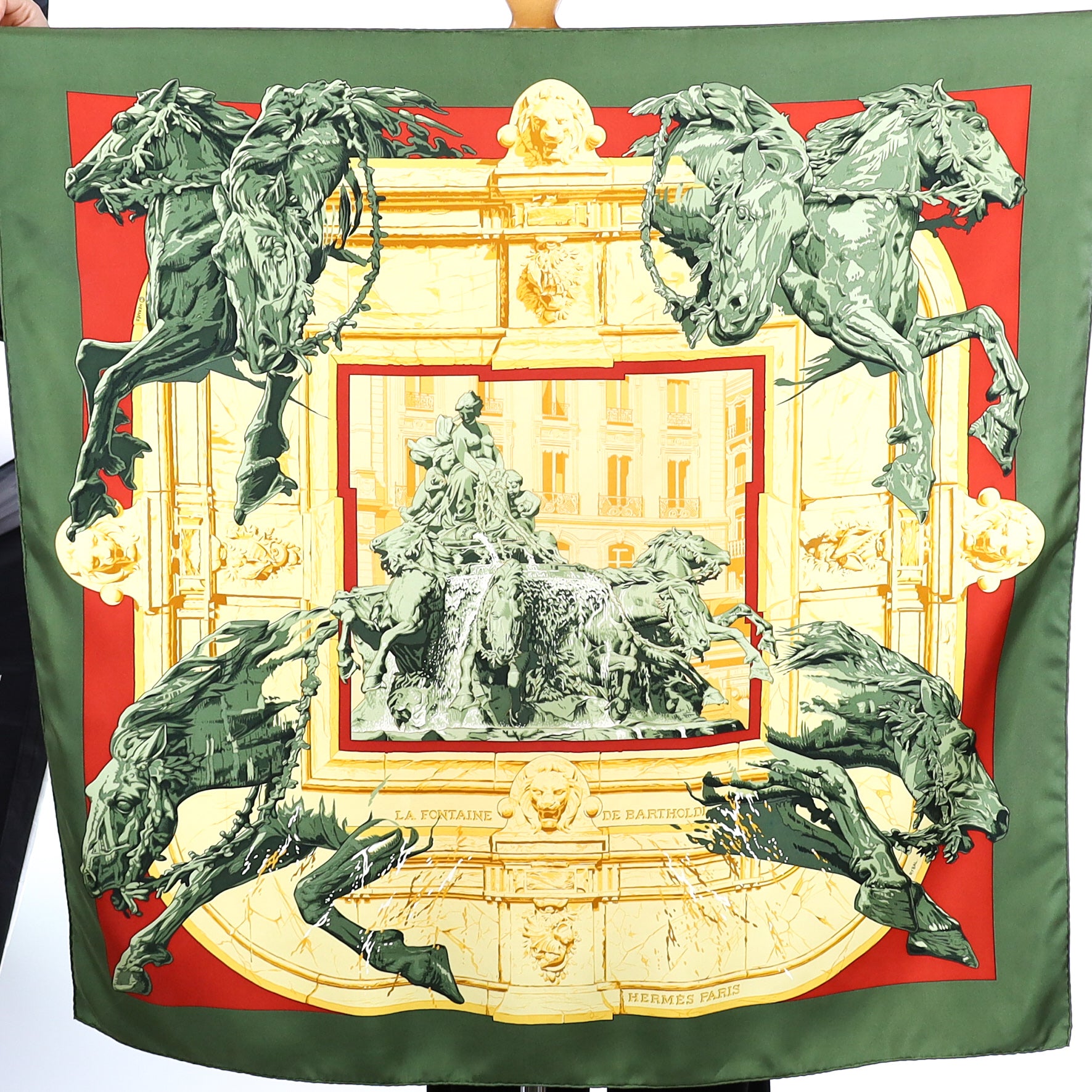Hermès La Fontaine De Bartholdi Silk Scarf Quite Rare