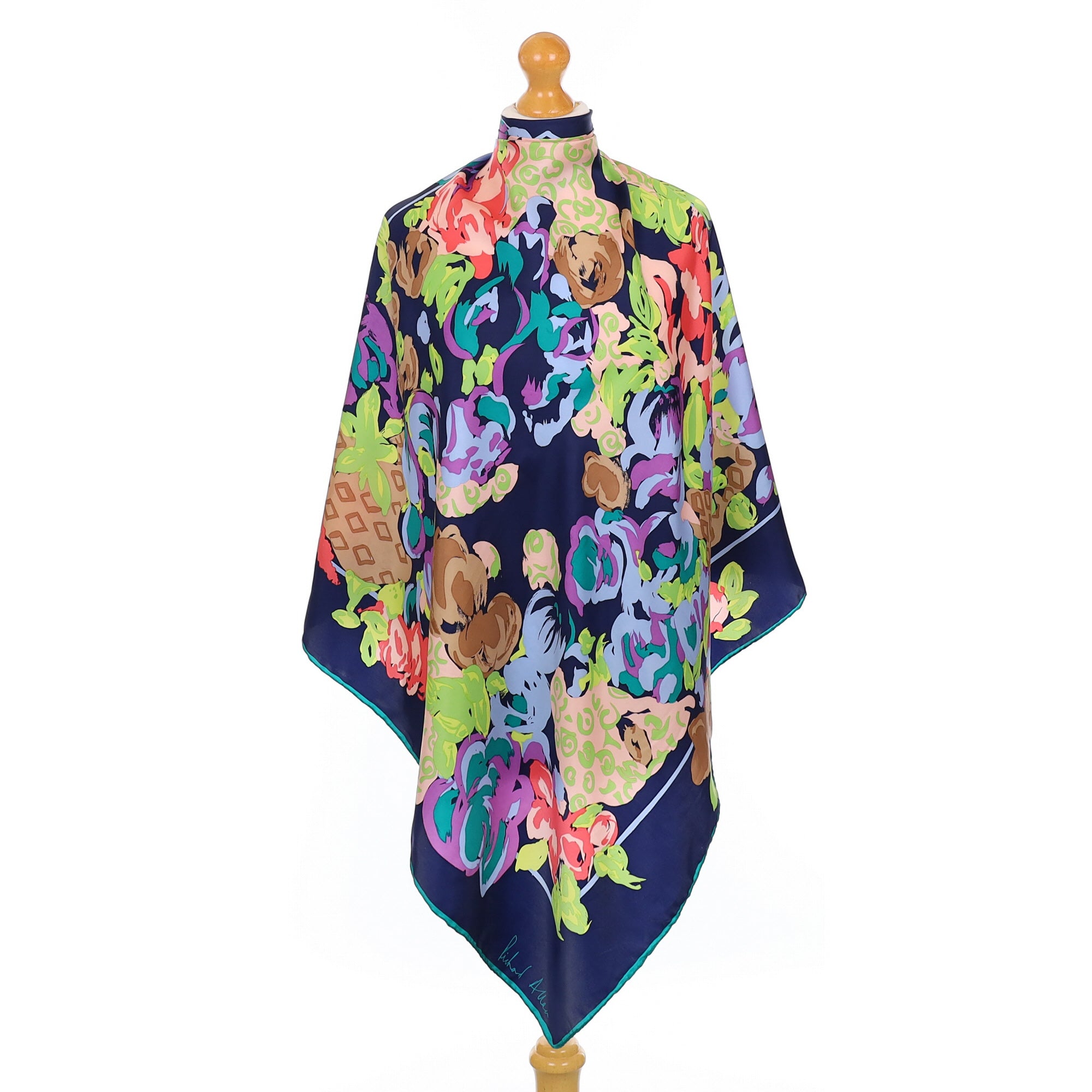 Richard Allan Modern Colourful Floral Silk Scarf