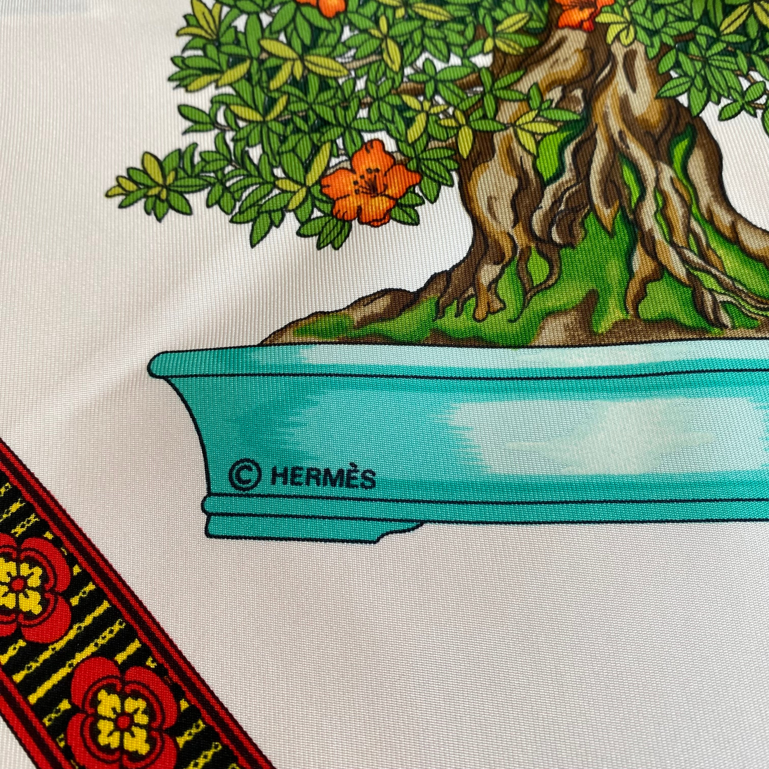 Pristine Hermès Bonsaï Silk Scarf Quite Rare