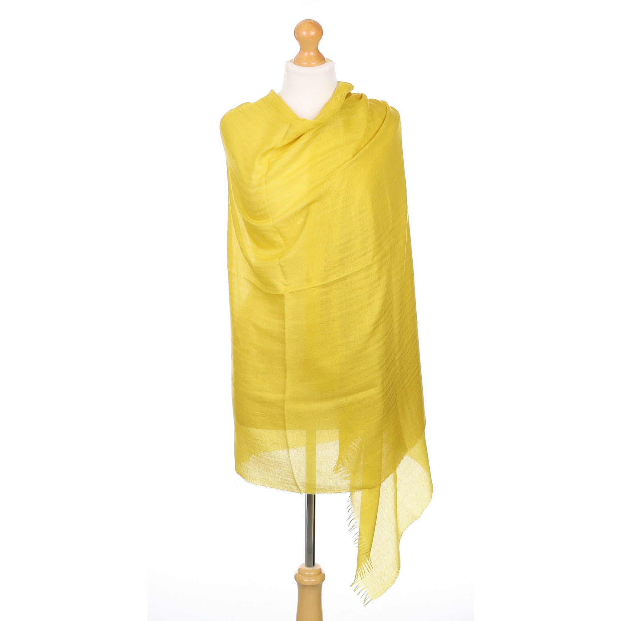 Scottish Sunflower Yellow Extra Fine Woven Cashmere & Silk Wrap