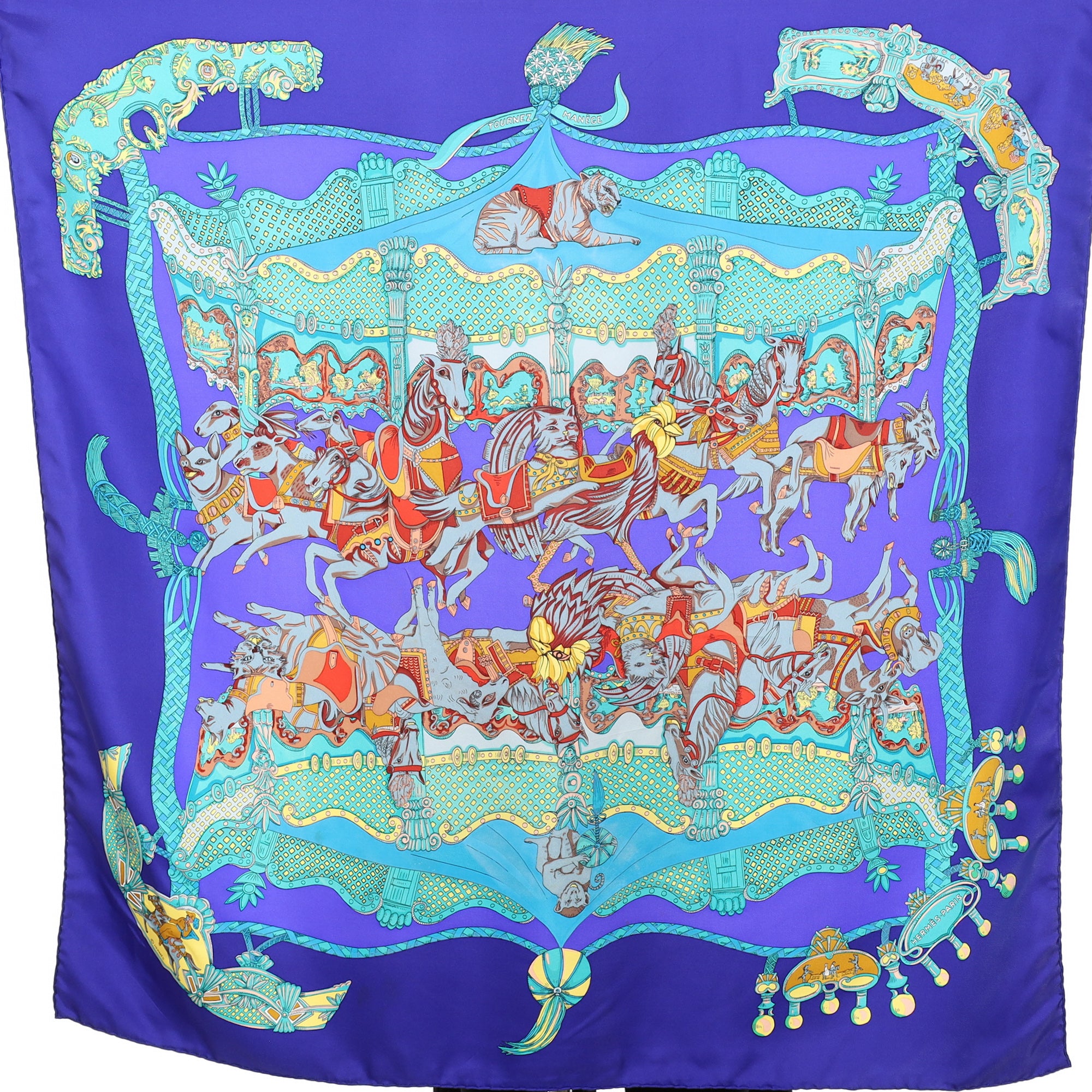 Hermès Tournez Manège Silk Scarf