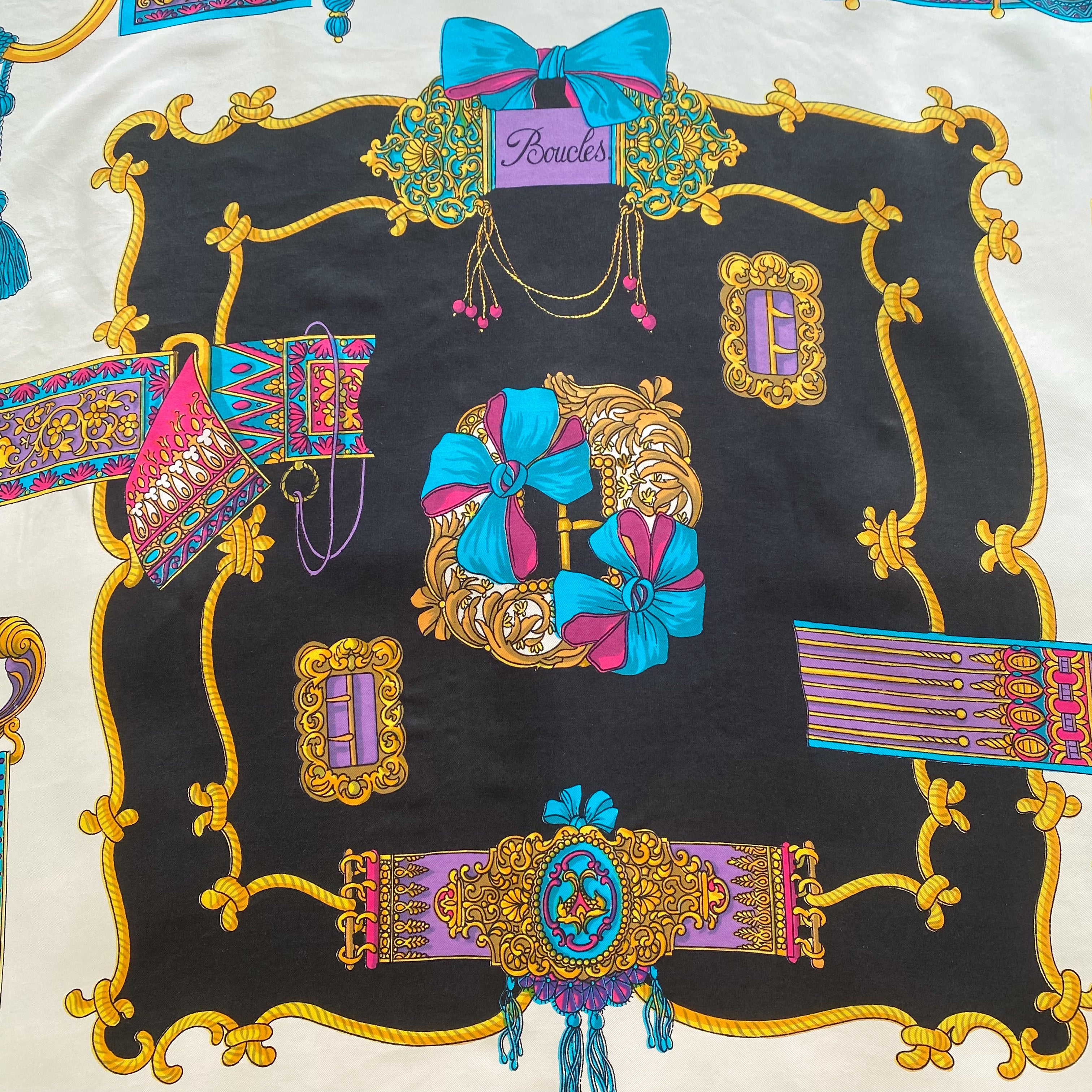 Buckles and Belts Vintage Silk Scarf