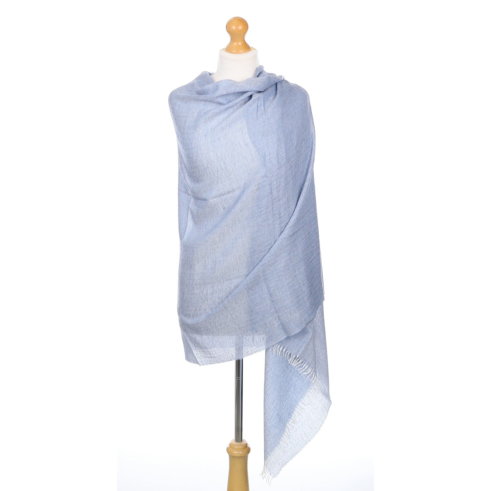 Scottish Begg & Co Sky Blue Woven Cashmere & Silk Wrap
