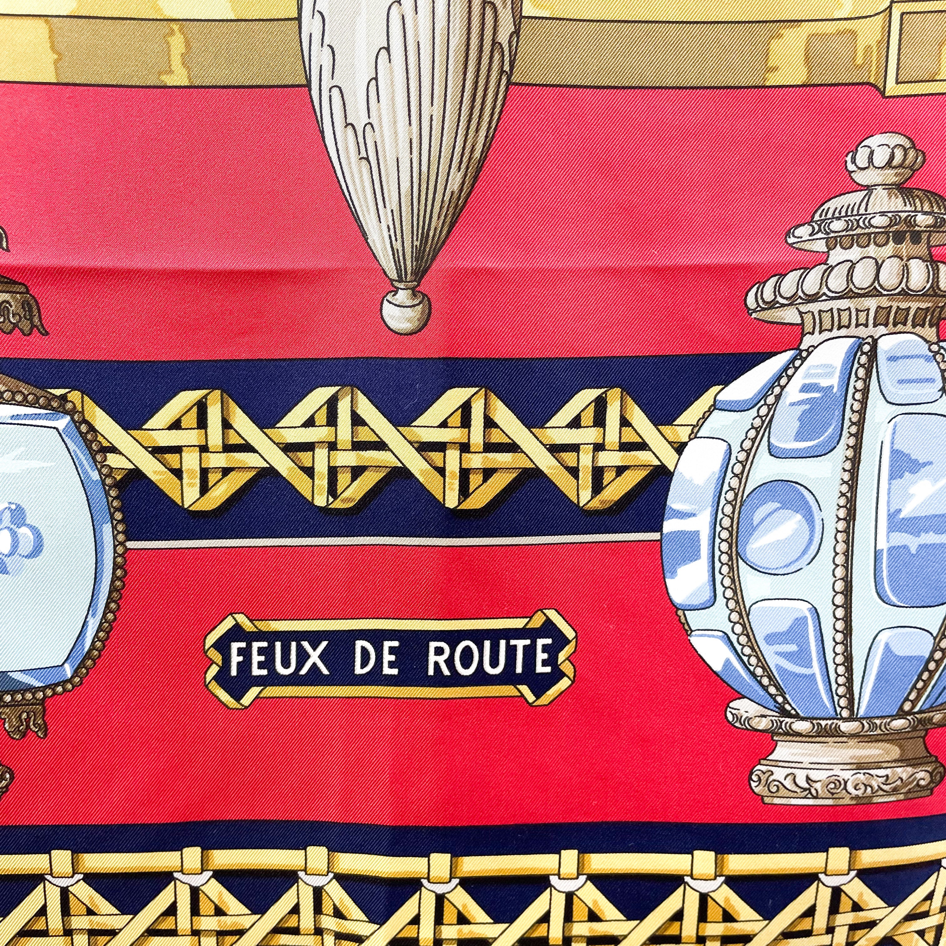 Boxed Hermes Feux de Route Designer Silk Scarf