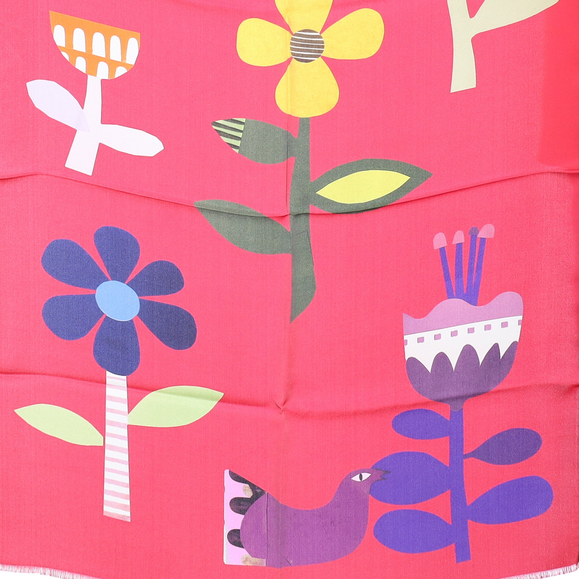 Brand New Italian Cherry Pink Floral Silk Wrap