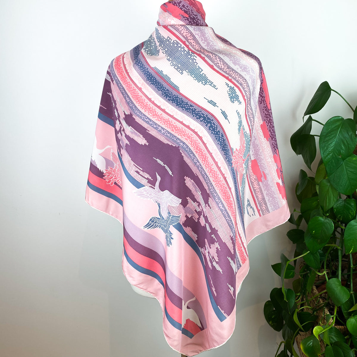 Foulard En Soie Vintage Caruso - Bleu - Occasion