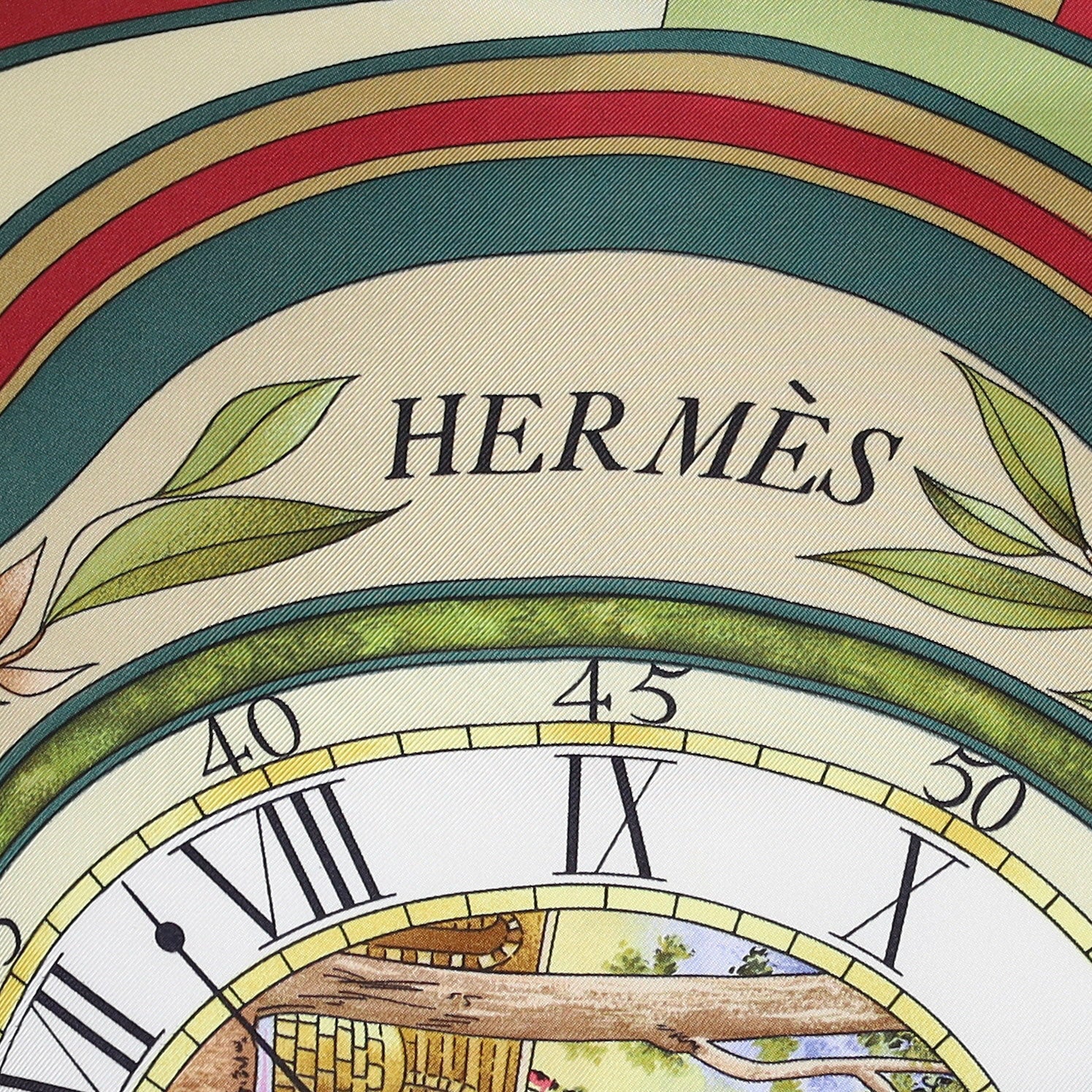 Hermés Parmi Les Fleurs Je compte Les Heures Silk Scarf