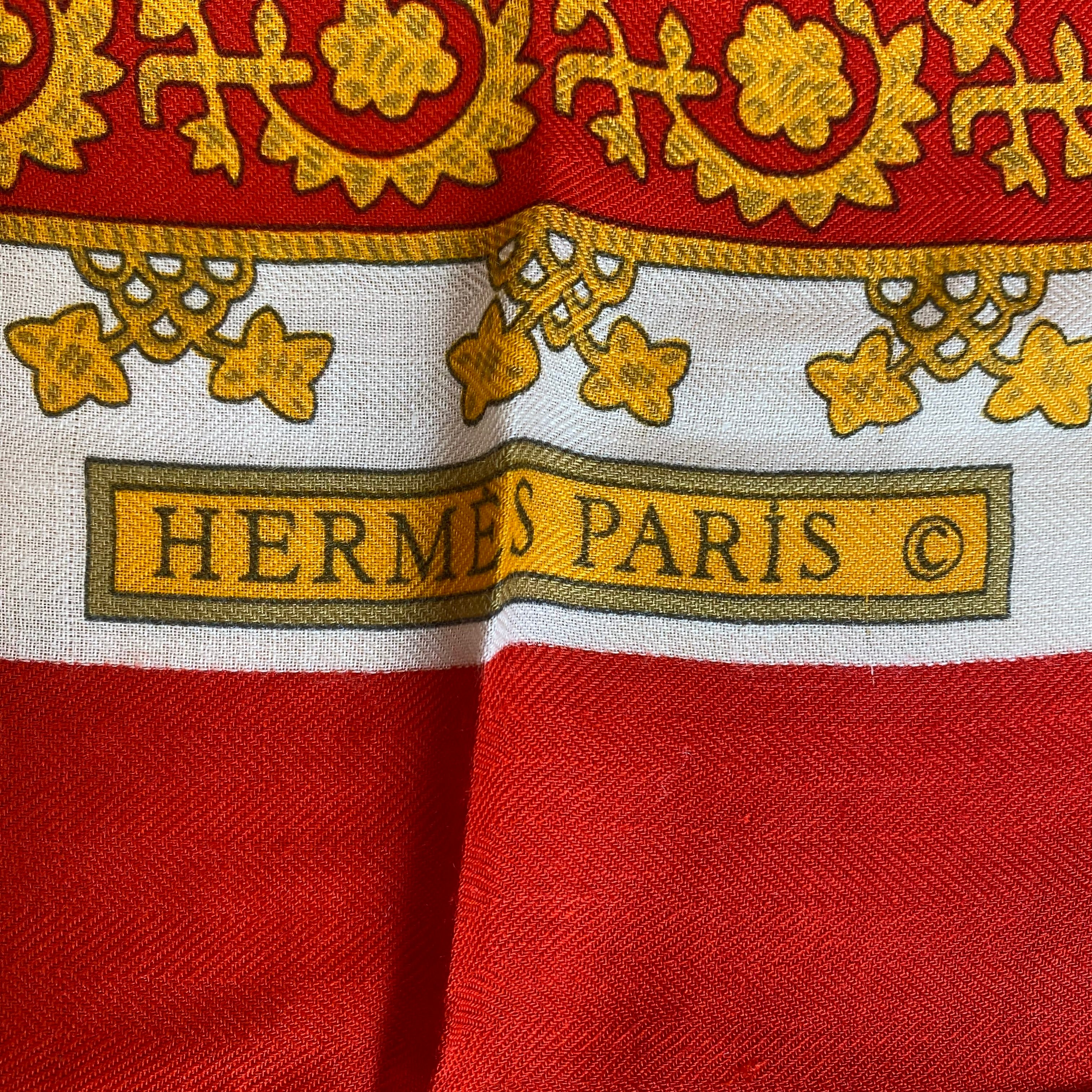 Hermès Brins D’or 140 Silk and Cashmere Shawl