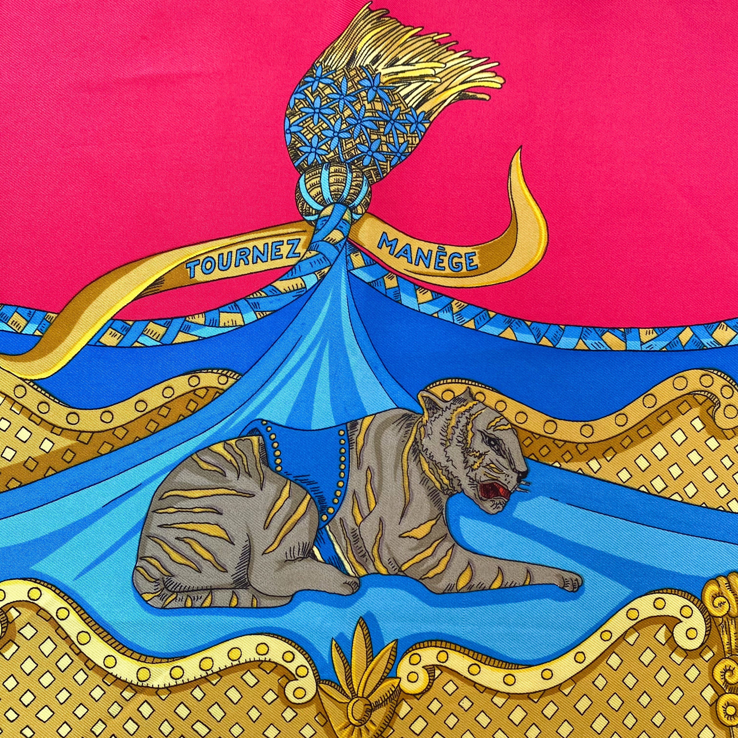 Boxed Hermès Tournez Manège Silk Scarf
