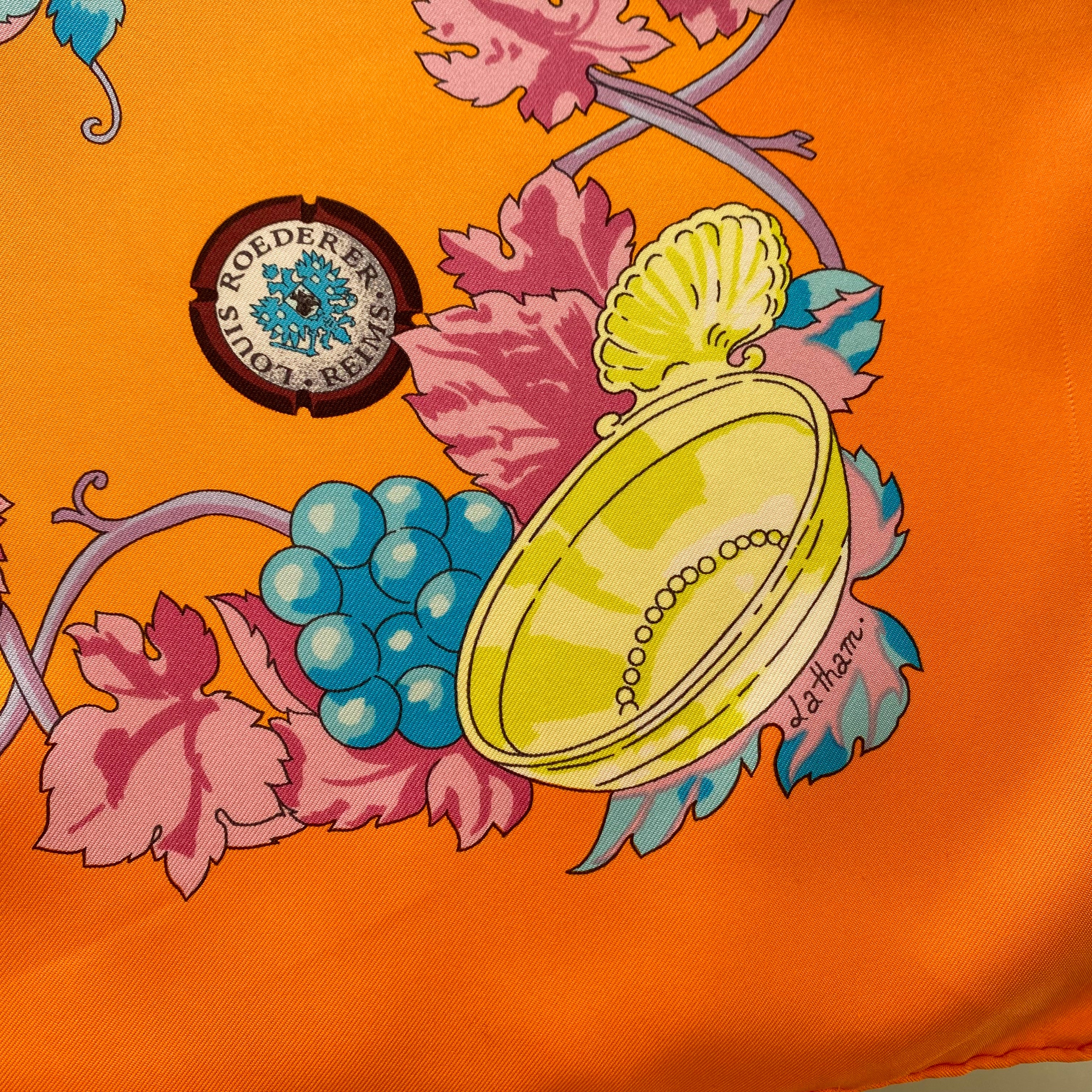 Hermès Louis Roederer Champagne Silk Scarf