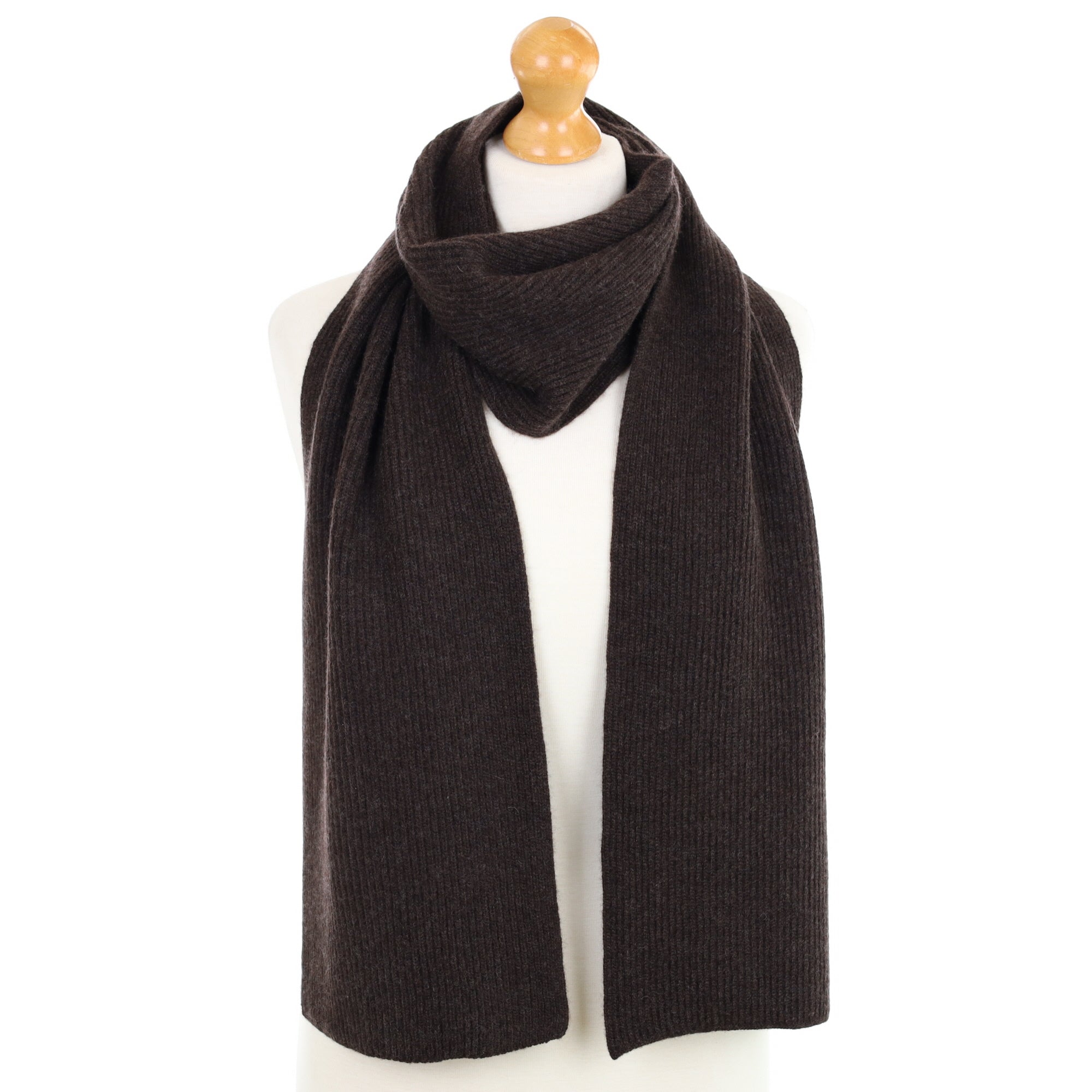 Brand New Scottish Peppercorn Rib Cashmere Scarf