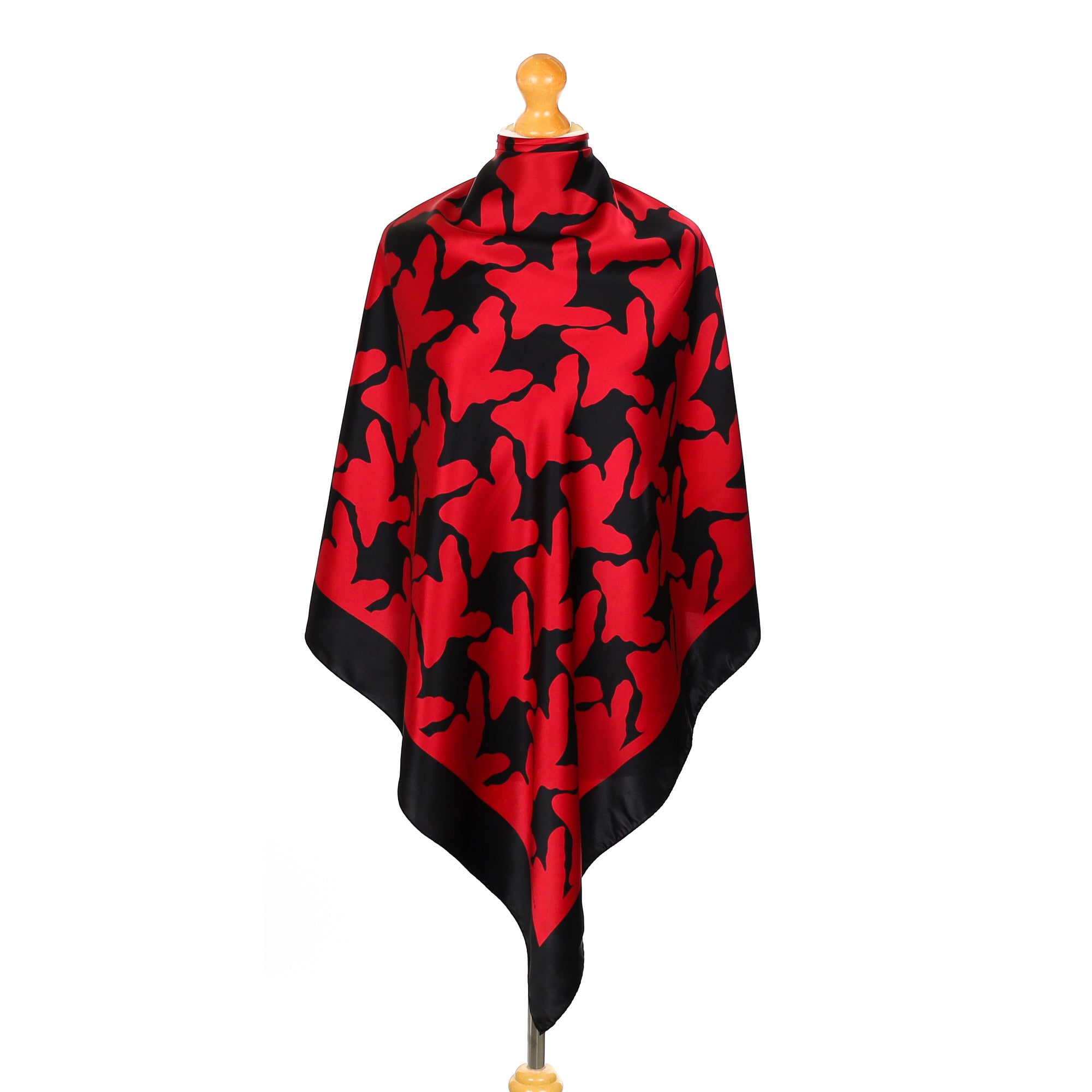Jaeger Black and Red Vintage Silk Scarf
