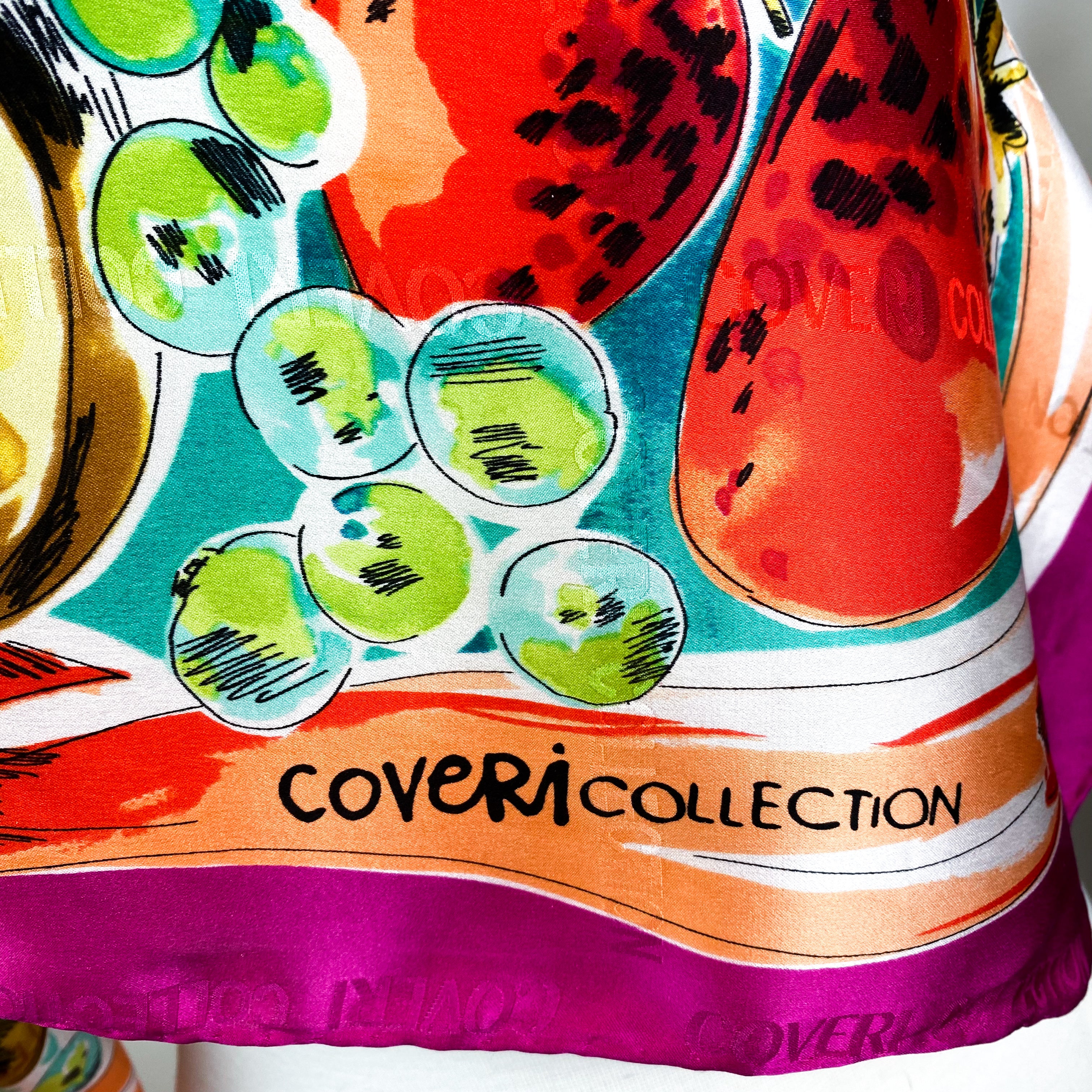 Large Vivid Satin Italian Silk Scarf