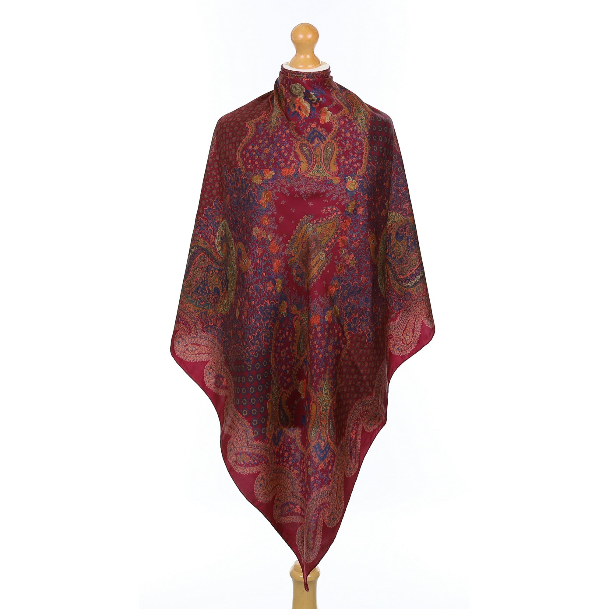 Liberty Deep Red Paisley Silk Scarf