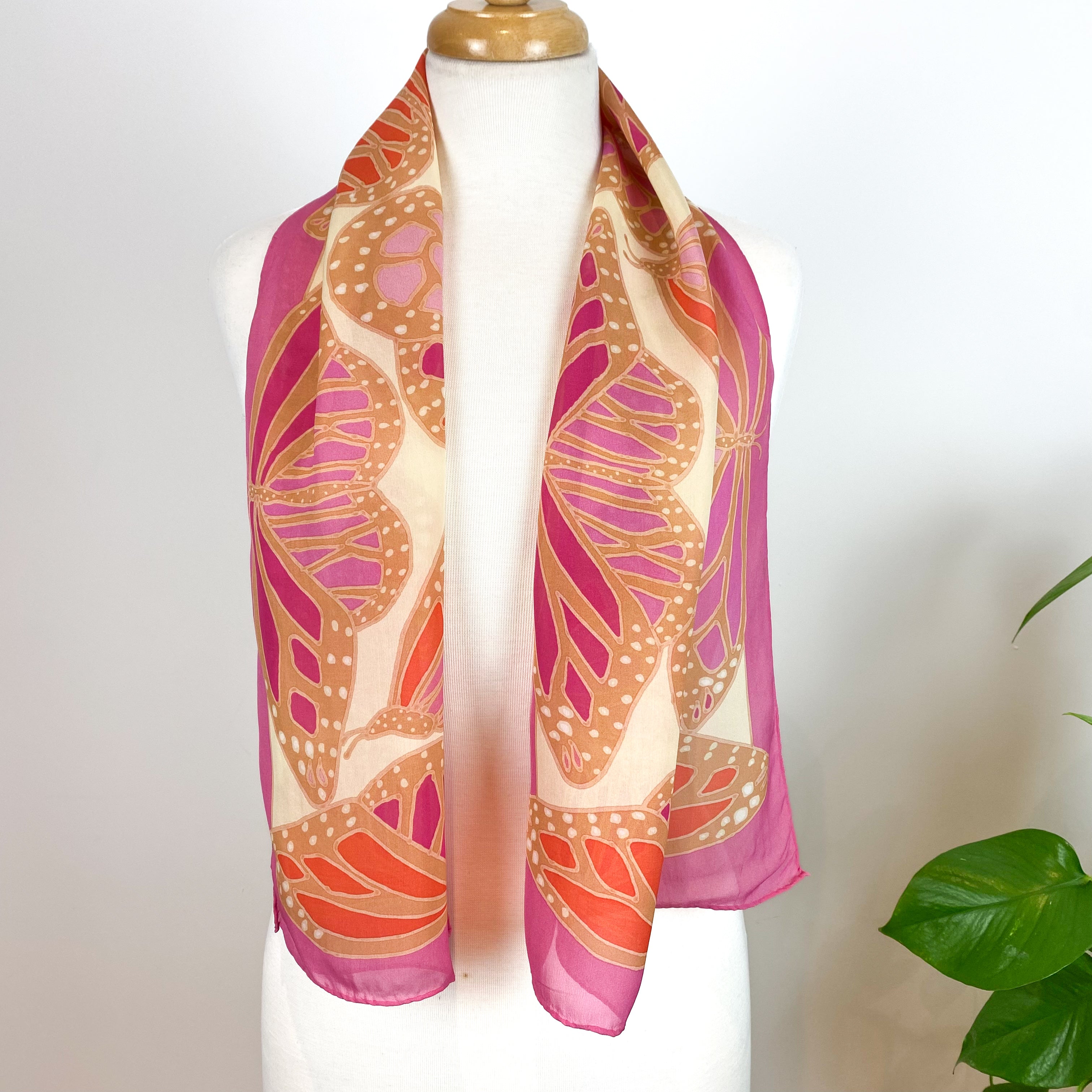Jim Thompson Butterfly Design Silk Scarf