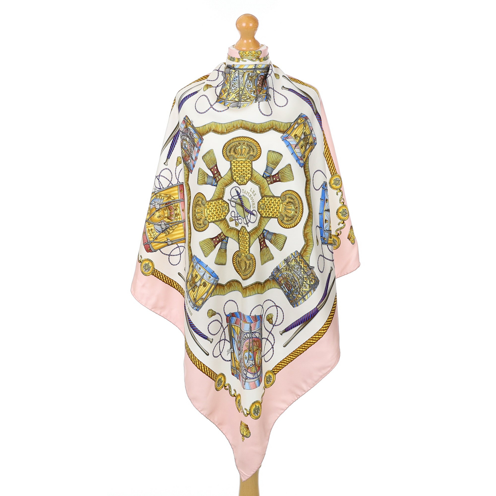 Hermès Les Tambours Vintage Silk Scarf