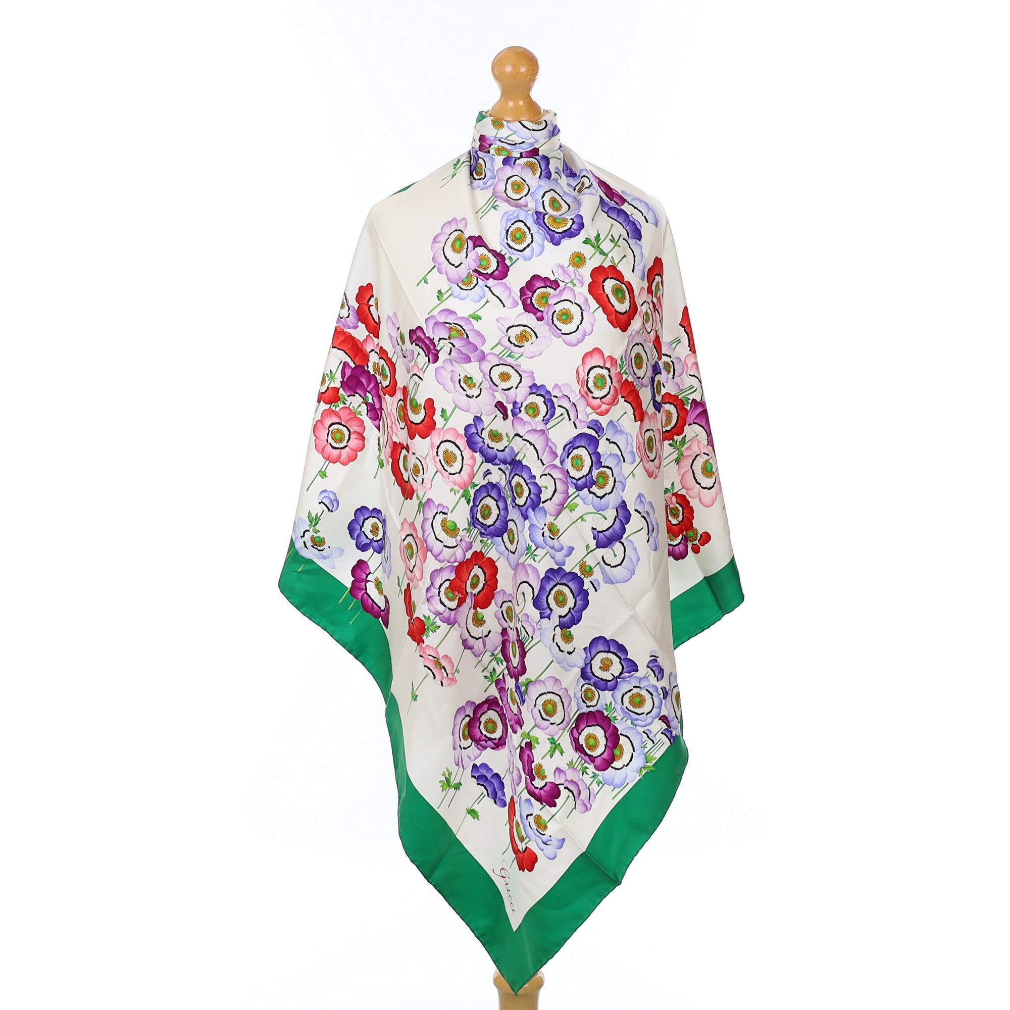 Brand New Gucci Floral Vintage Silk Scarf