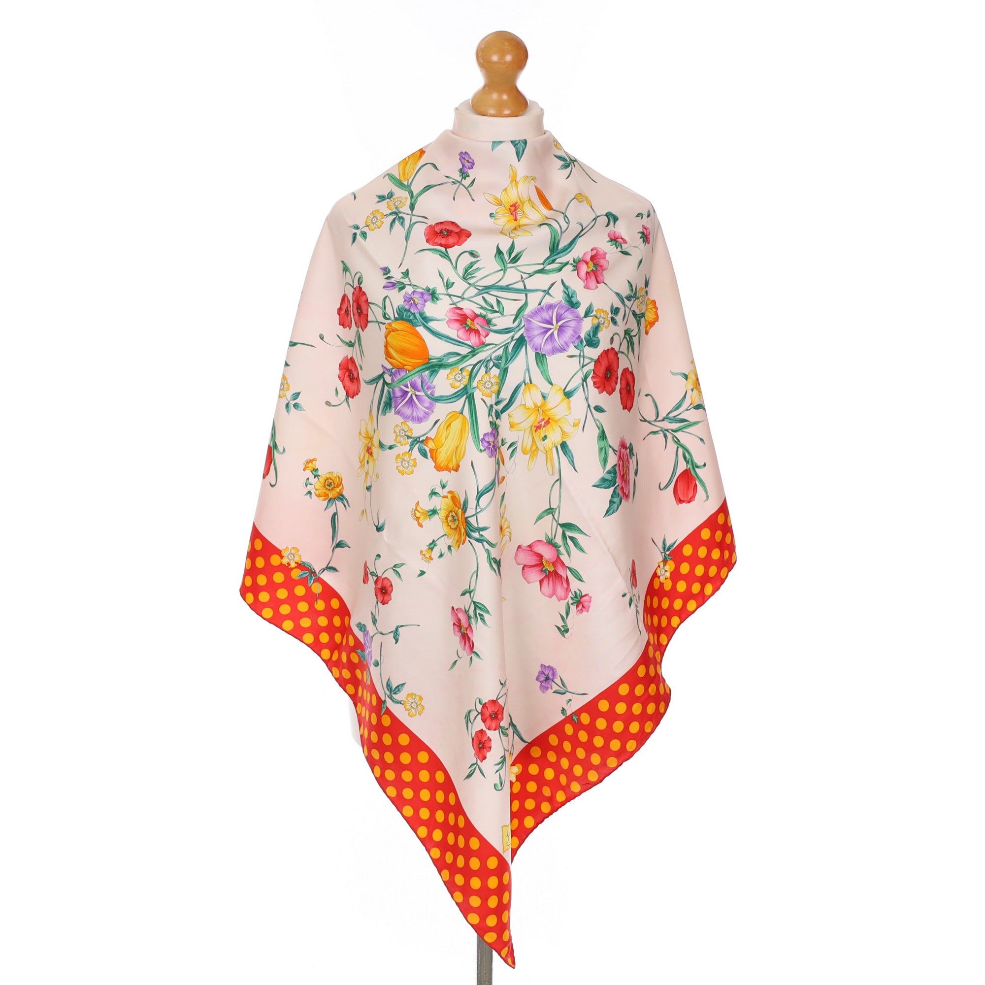 Gucci Floral Designer Silk Scarf