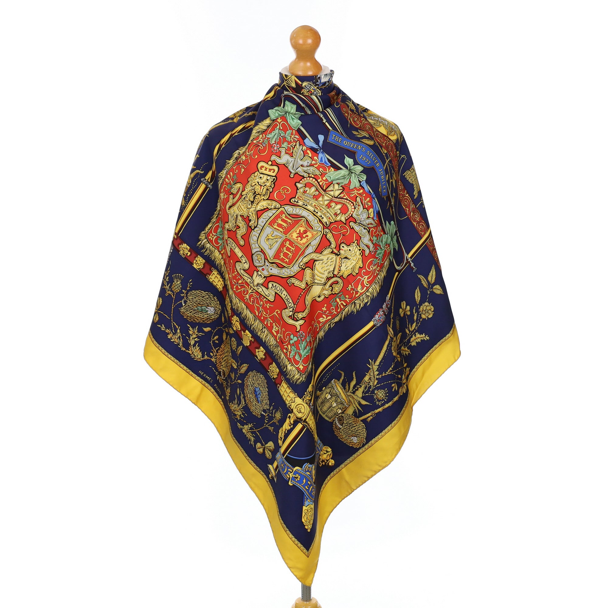 Hermès The Queens Silver Jubilee Silk Scarf Rare