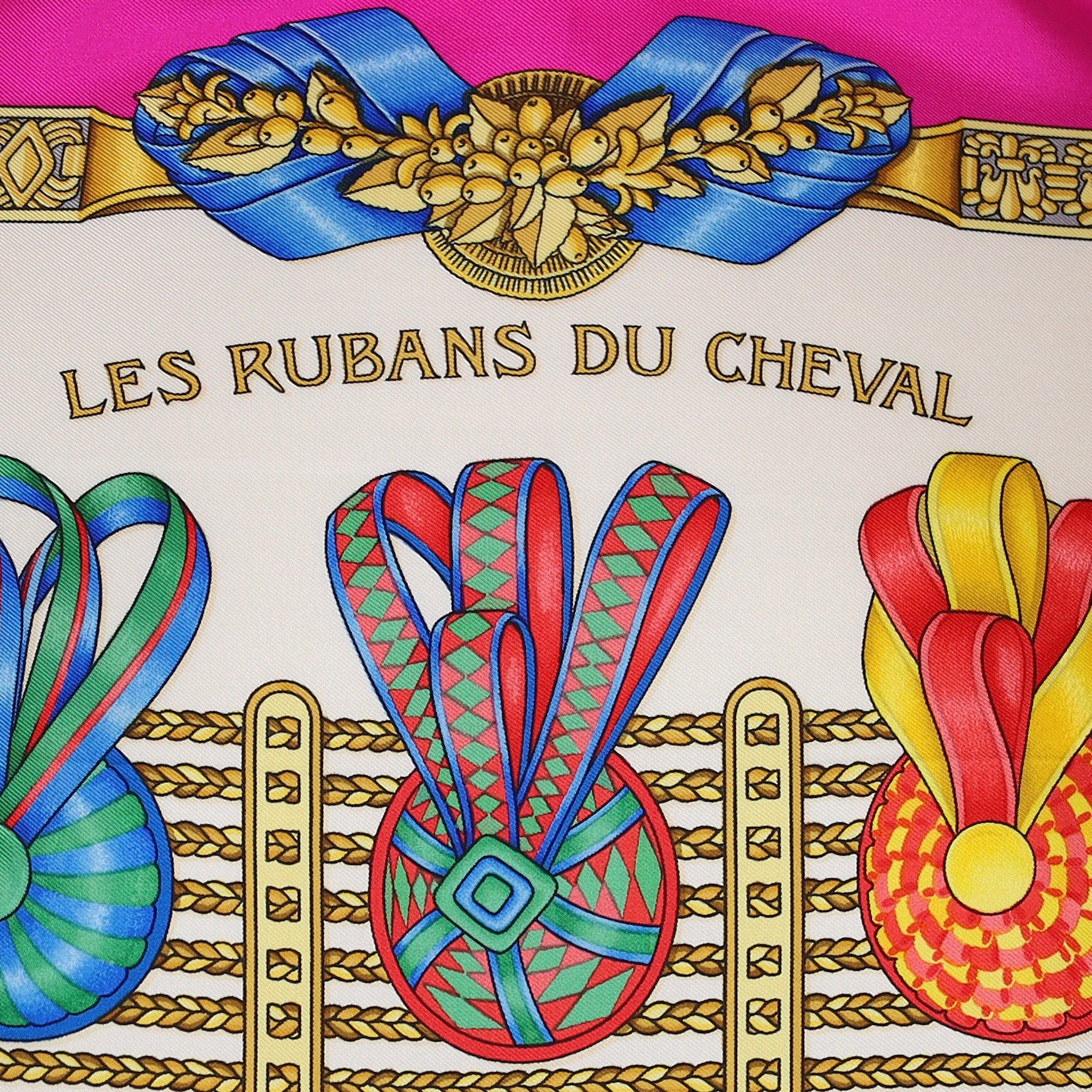 Pristine Hermès Les Rubans Du Cheval Silk Scarf