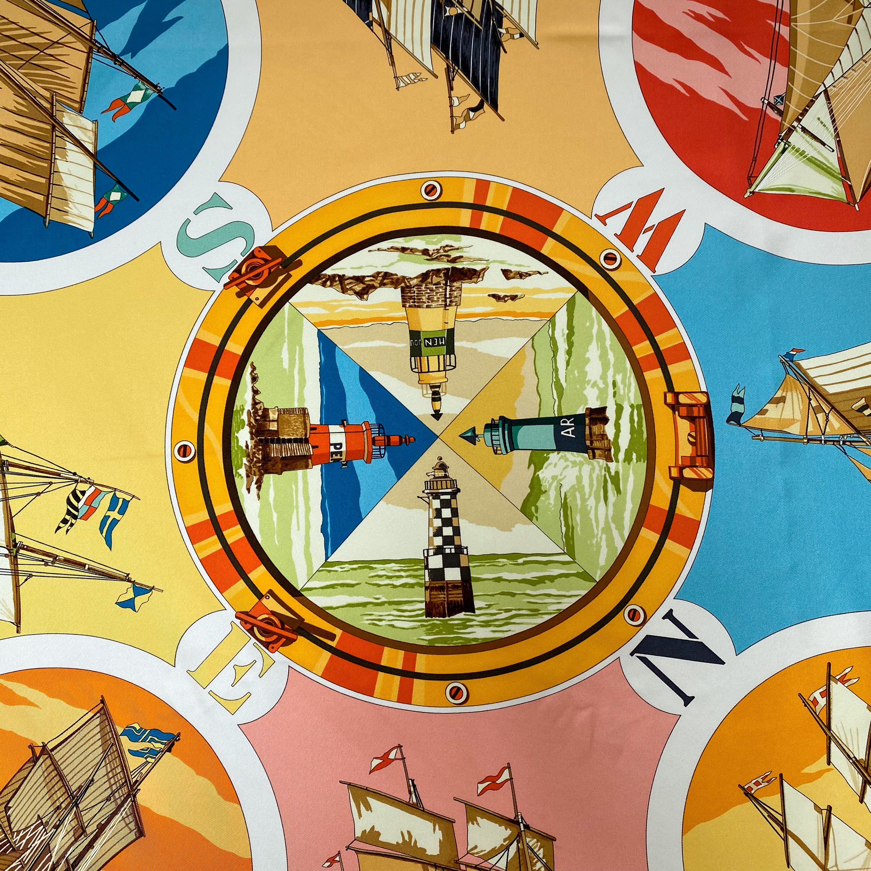 Unworn Boxed Hermès Belles Amures Silk Scarf