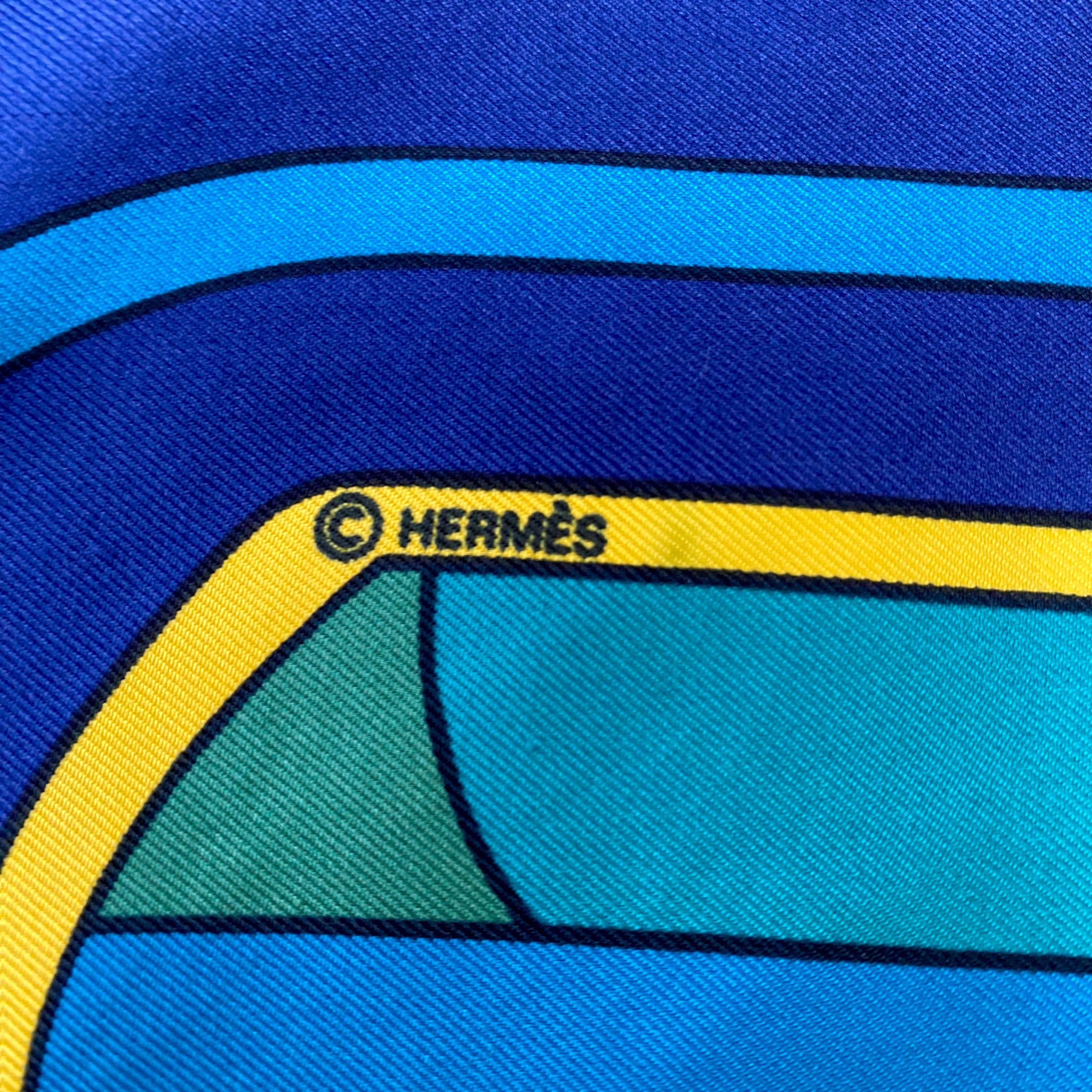 Boxed Hermès Thalassa 1971 Vintage Silk Scarf