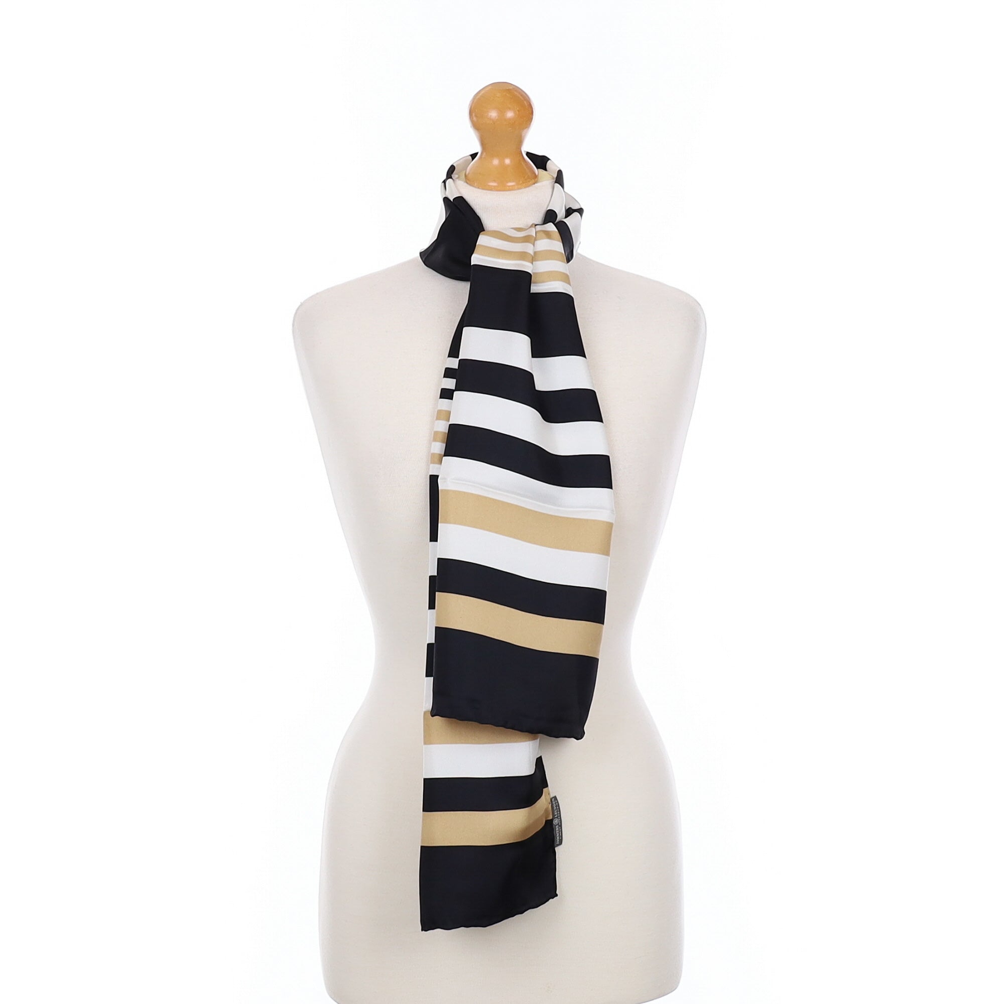 Brand New Jammers & Leufgen Camel and Black Silk Scarf