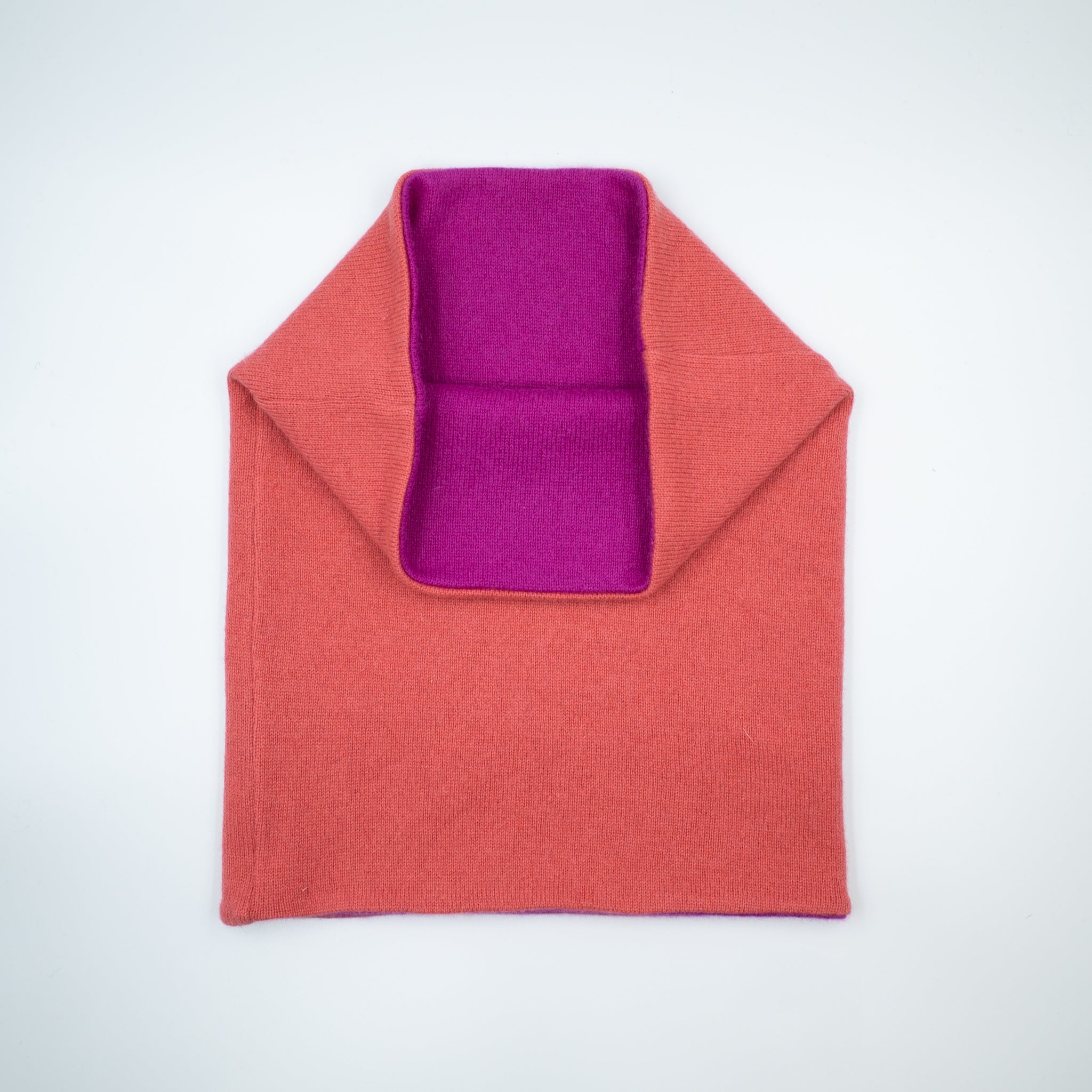 Coral and Fuschia Luxury Double Layered Snood