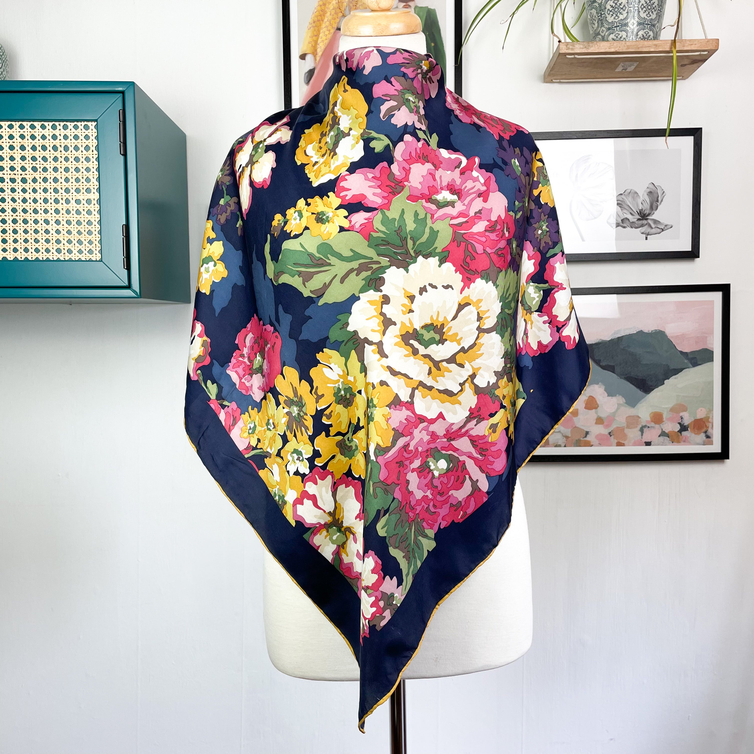 Joules Modern Floral Silk Scarf