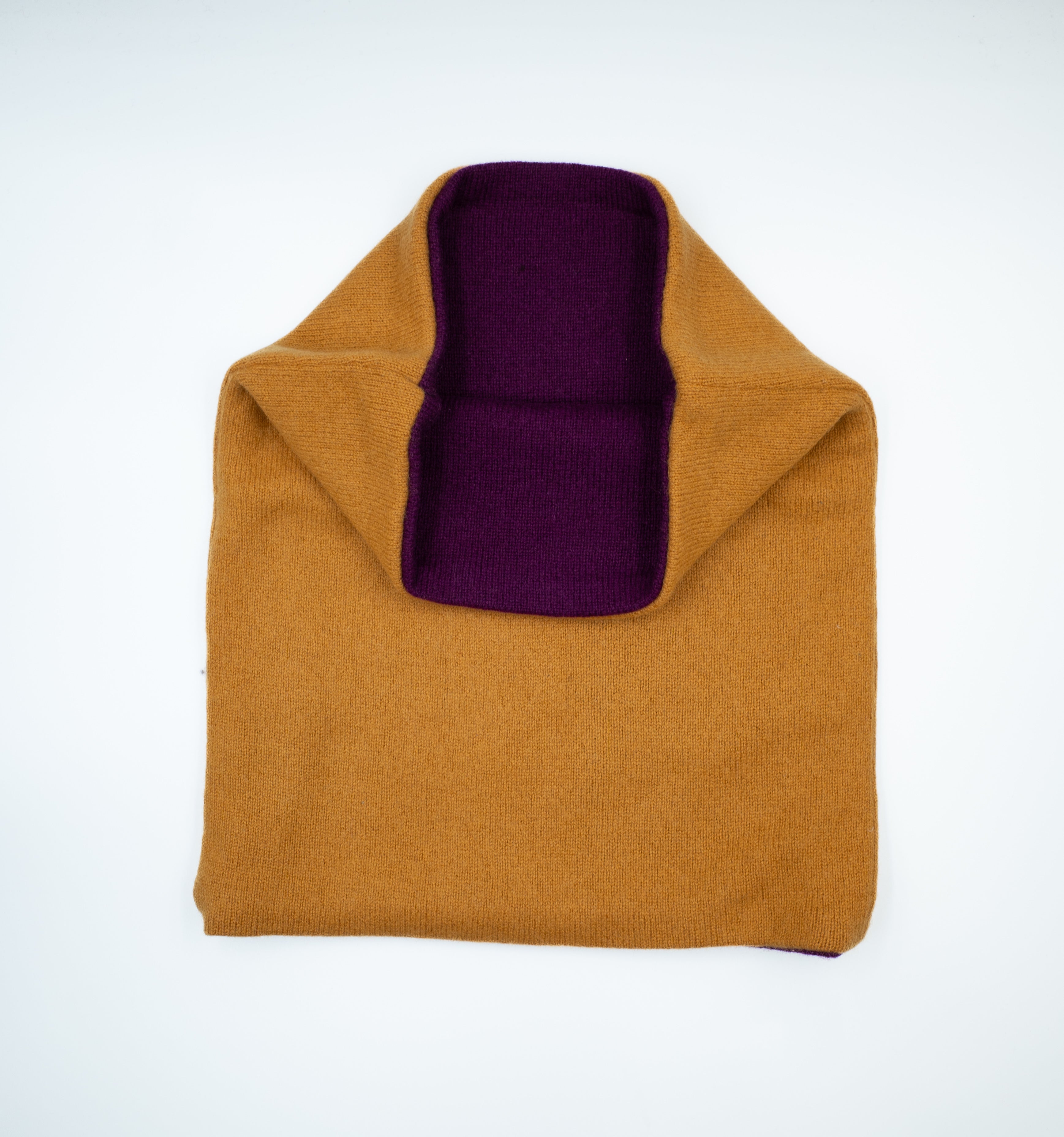 Mustard Orange and Grape Purple Luxury Double Layered Snoodby