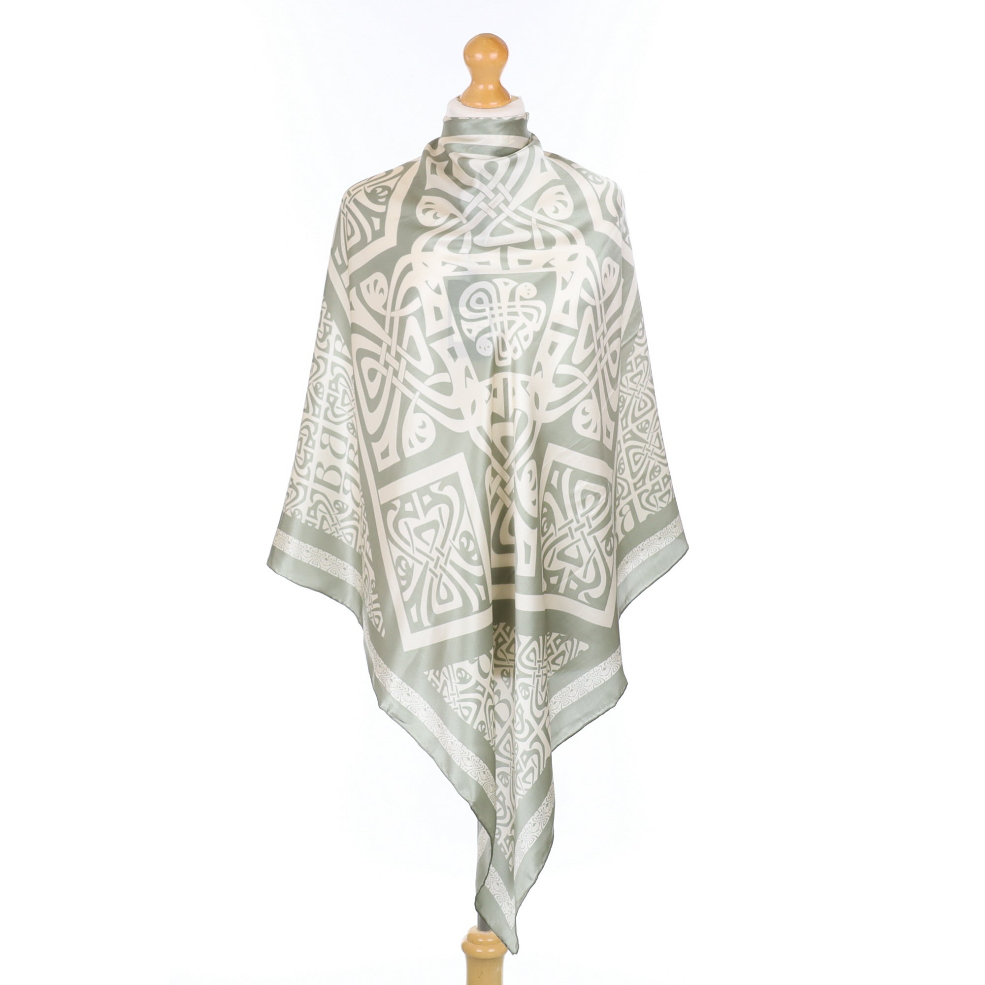 Brand New Khaki and Cream Silk Scarf