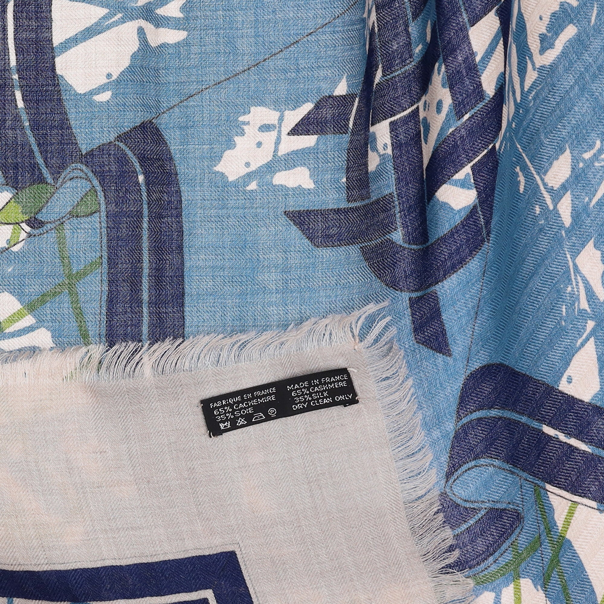 Brand New Boxed Hermès Imprimeur Fou Silk & Cashmere Shawl