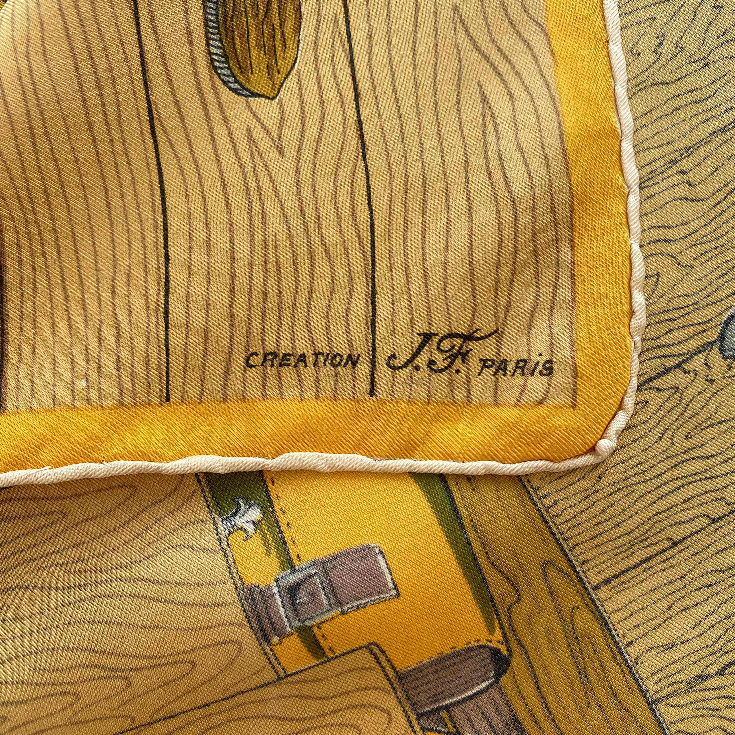 J F Paris Old Town Vintage Silk Scarf
