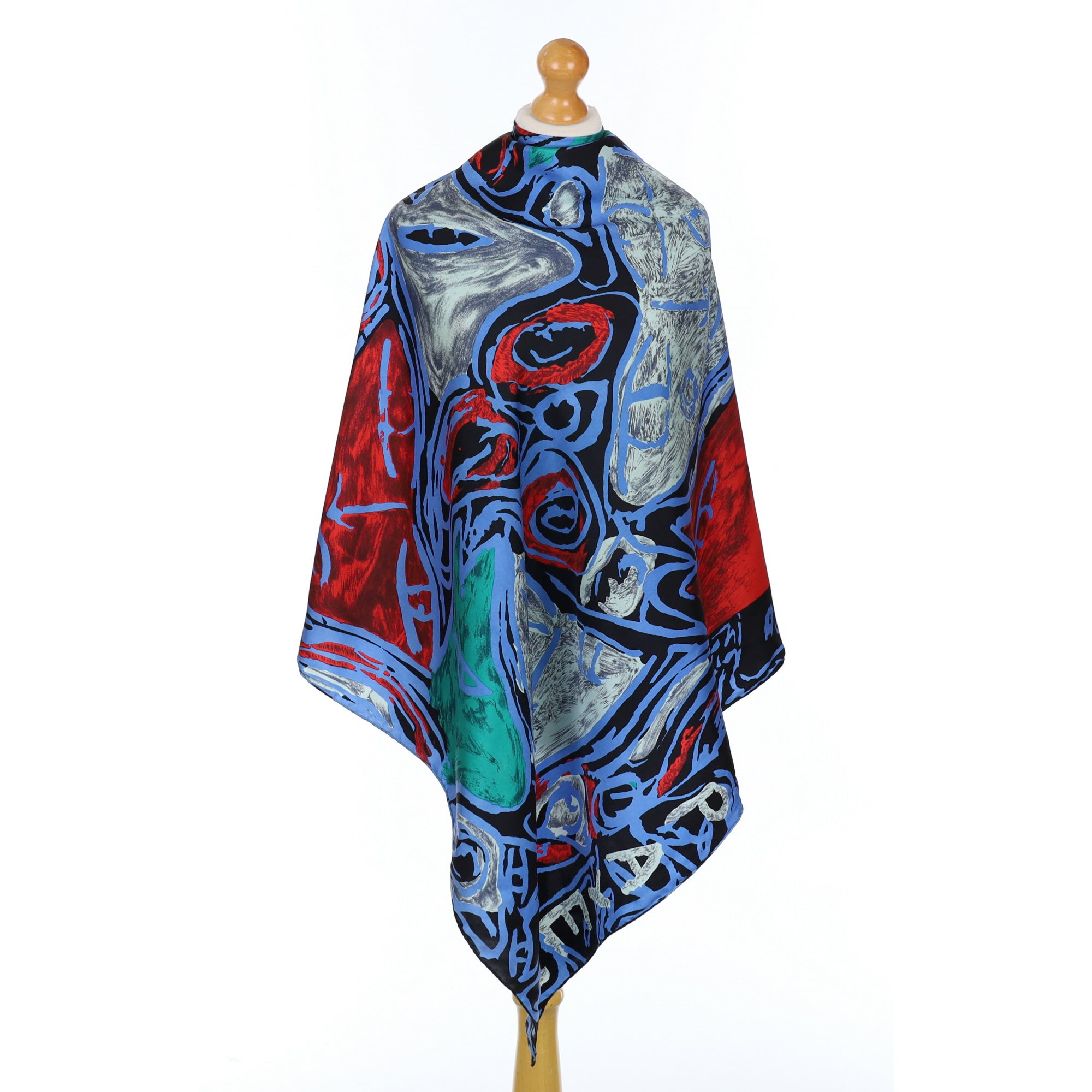 Abstract Multi Coloured Silk Scarf