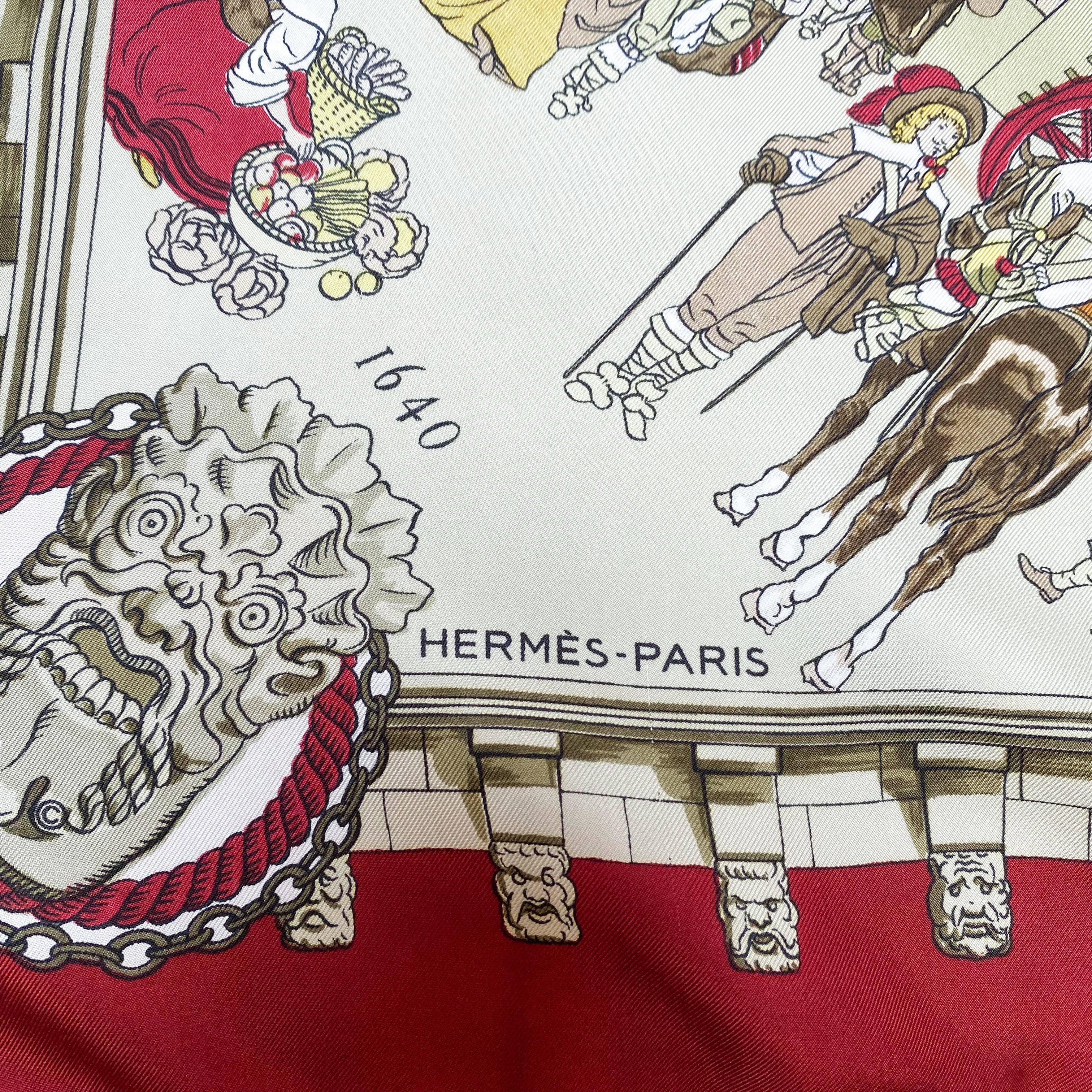 Rare Boxed Hermès Le Pont Neuf À Paris Silk Scarf